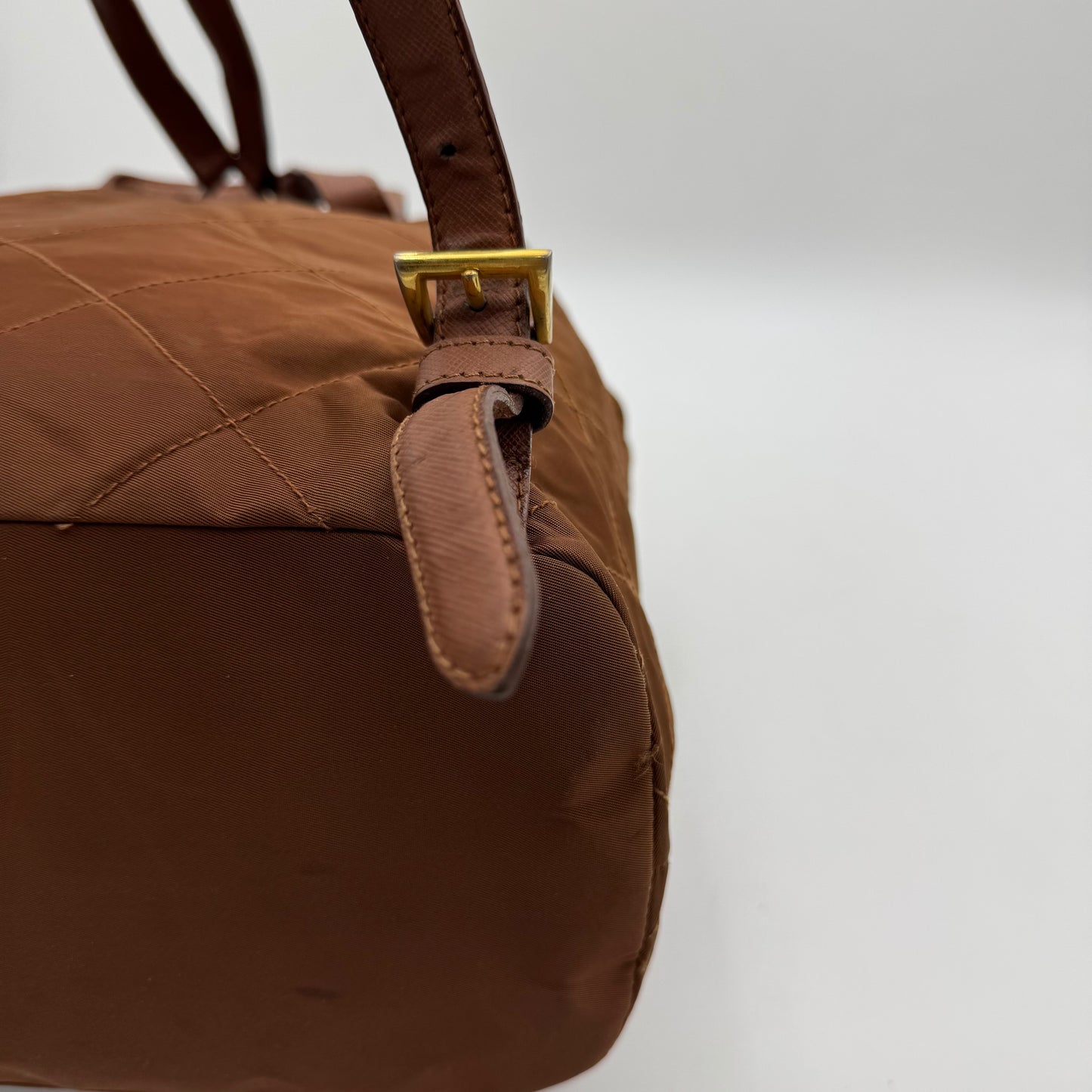 Prada Brown Quilted Nylon Backpack GHW