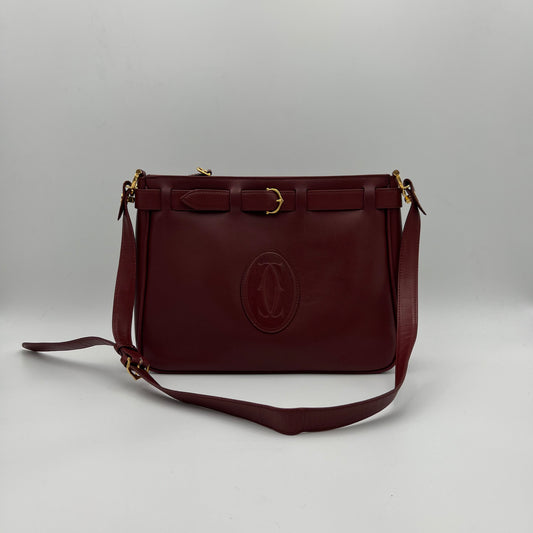 Cartier Must de Cartier Burgundy Shoulder Sling Bag