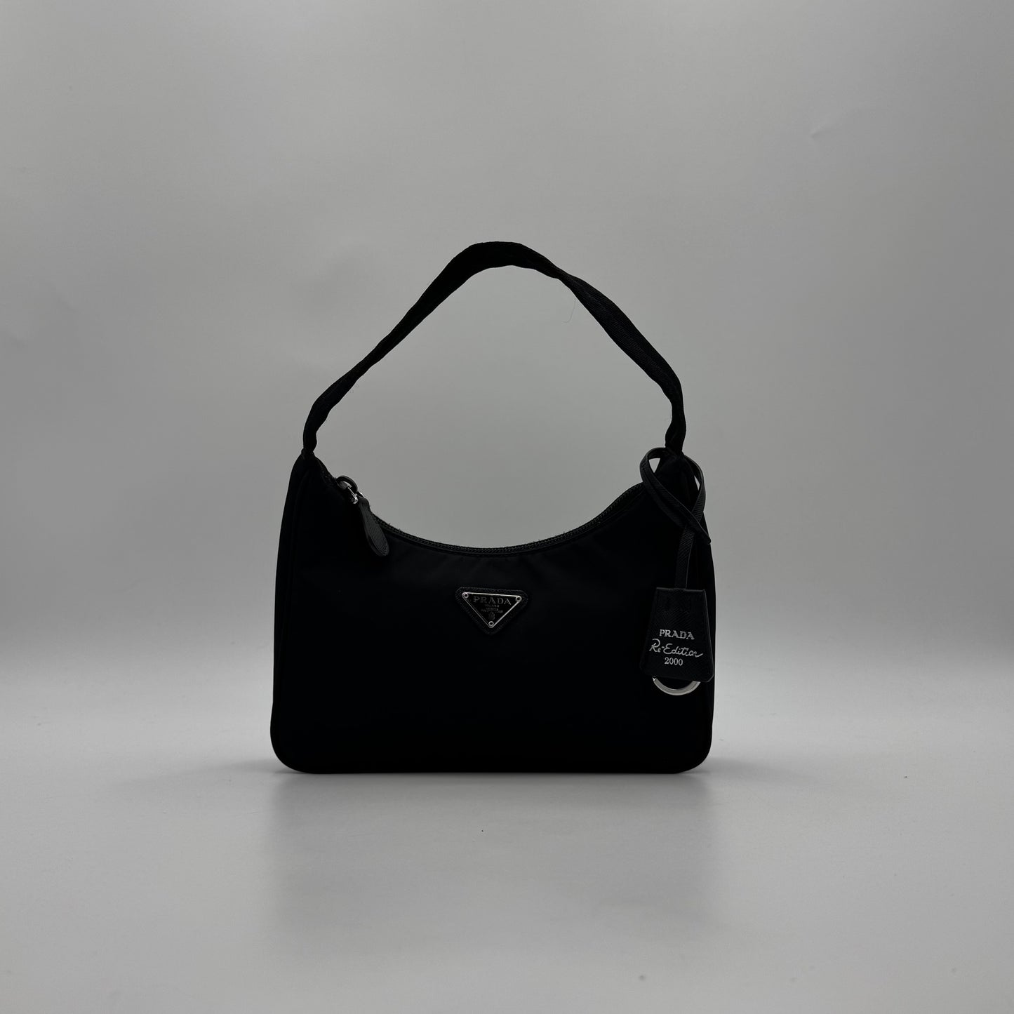 Prada Black Nylon Re-Edition 2000 Mini Hobo Bag