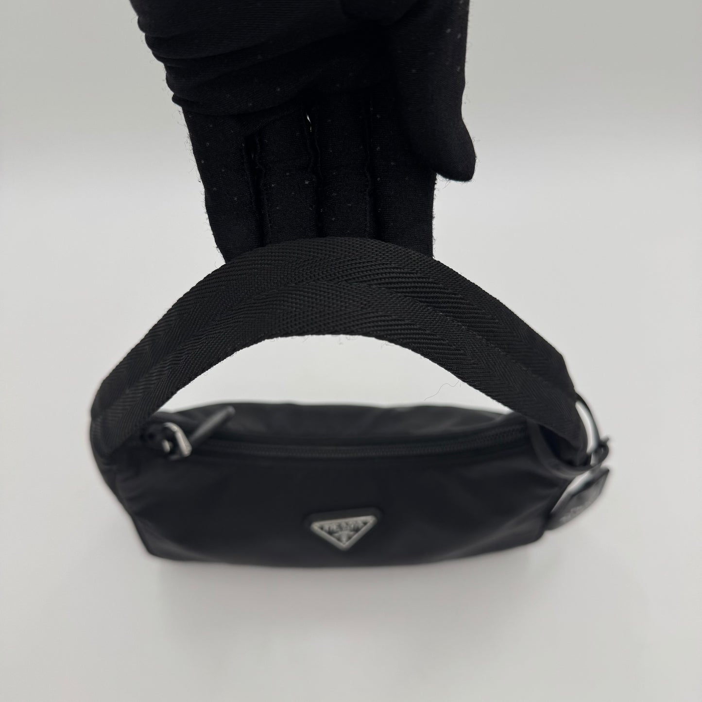 Prada Black Nylon Re-Edition 2000 Mini Hobo Bag