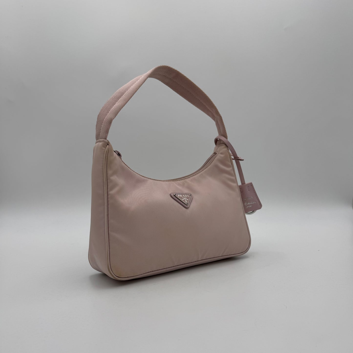 Prada Alabaster Pink Nylon Re-Edition 2000 Mini Hobo Bag
