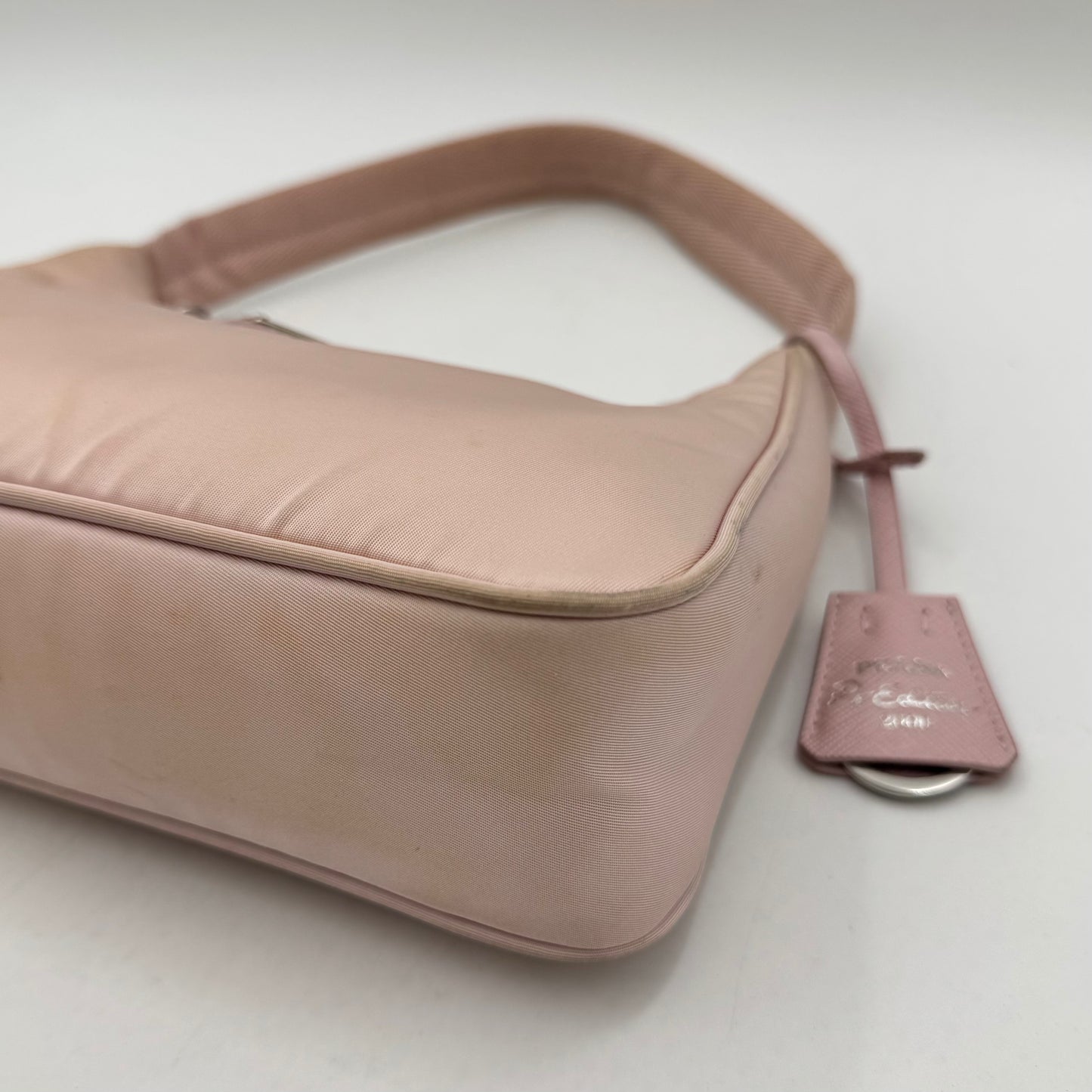 Prada Alabaster Pink Nylon Re-Edition 2000 Mini Hobo Bag