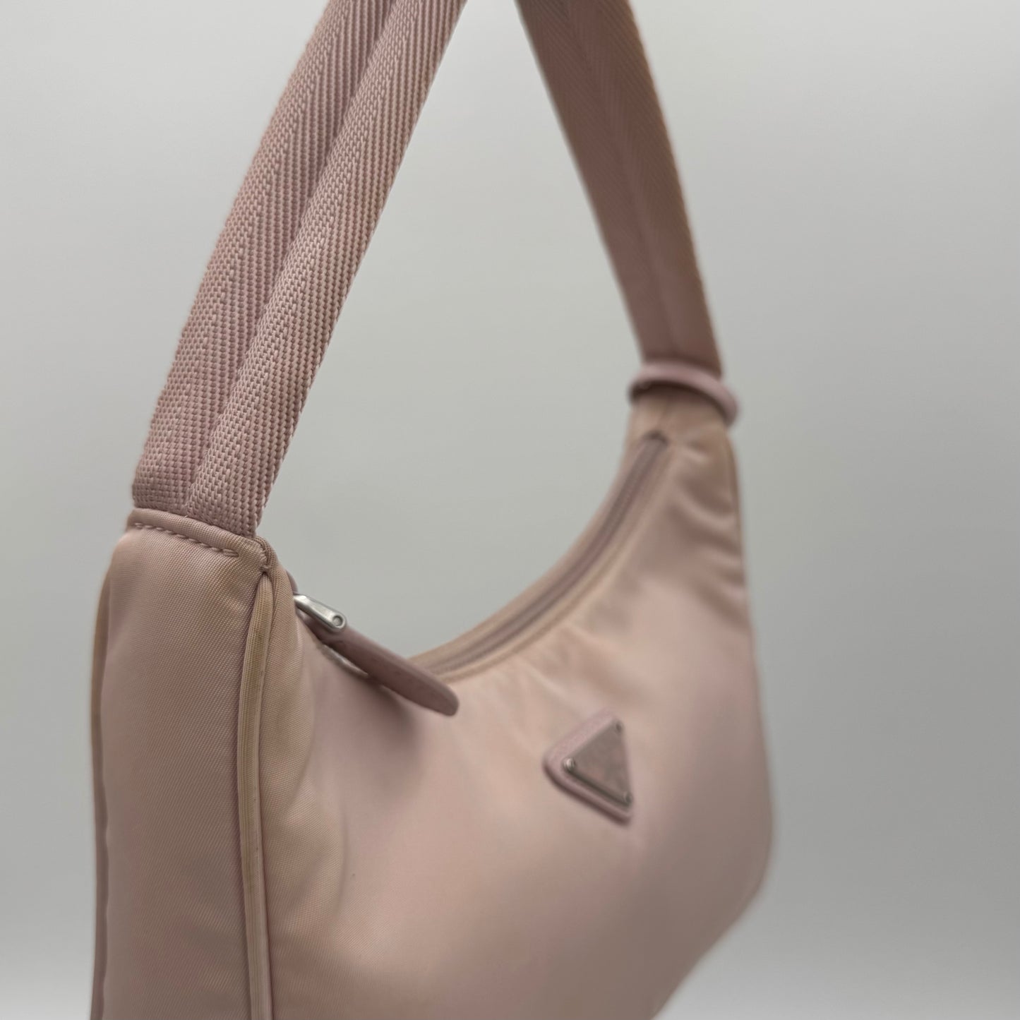 Prada Alabaster Pink Nylon Re-Edition 2000 Mini Hobo Bag