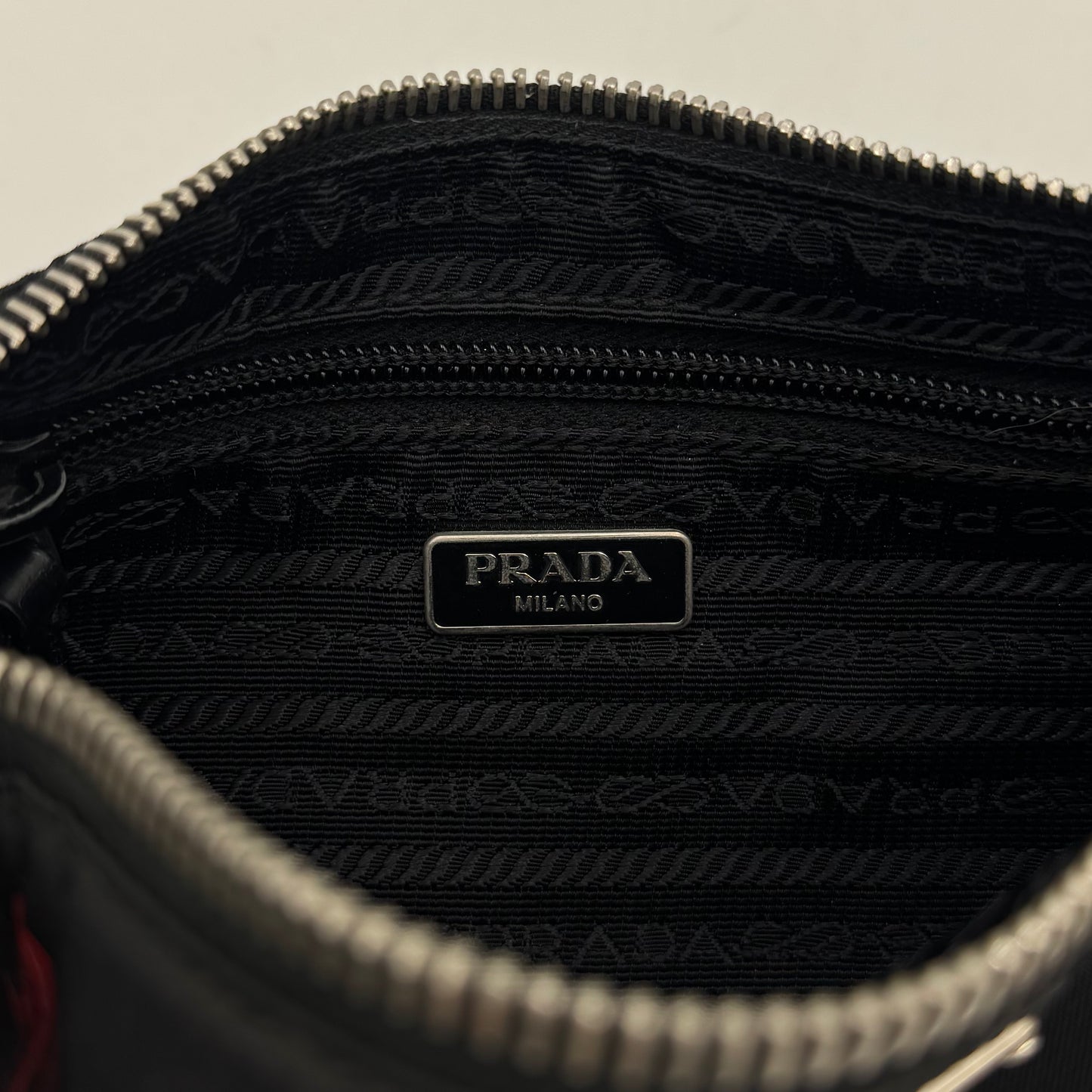 Prada Floral Print Tessuto Chain Pochette