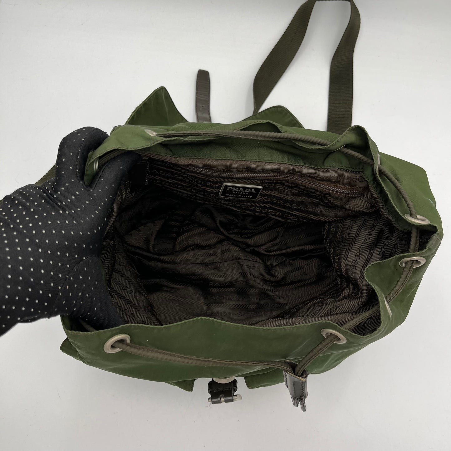 Prada Green Nylon Backpack