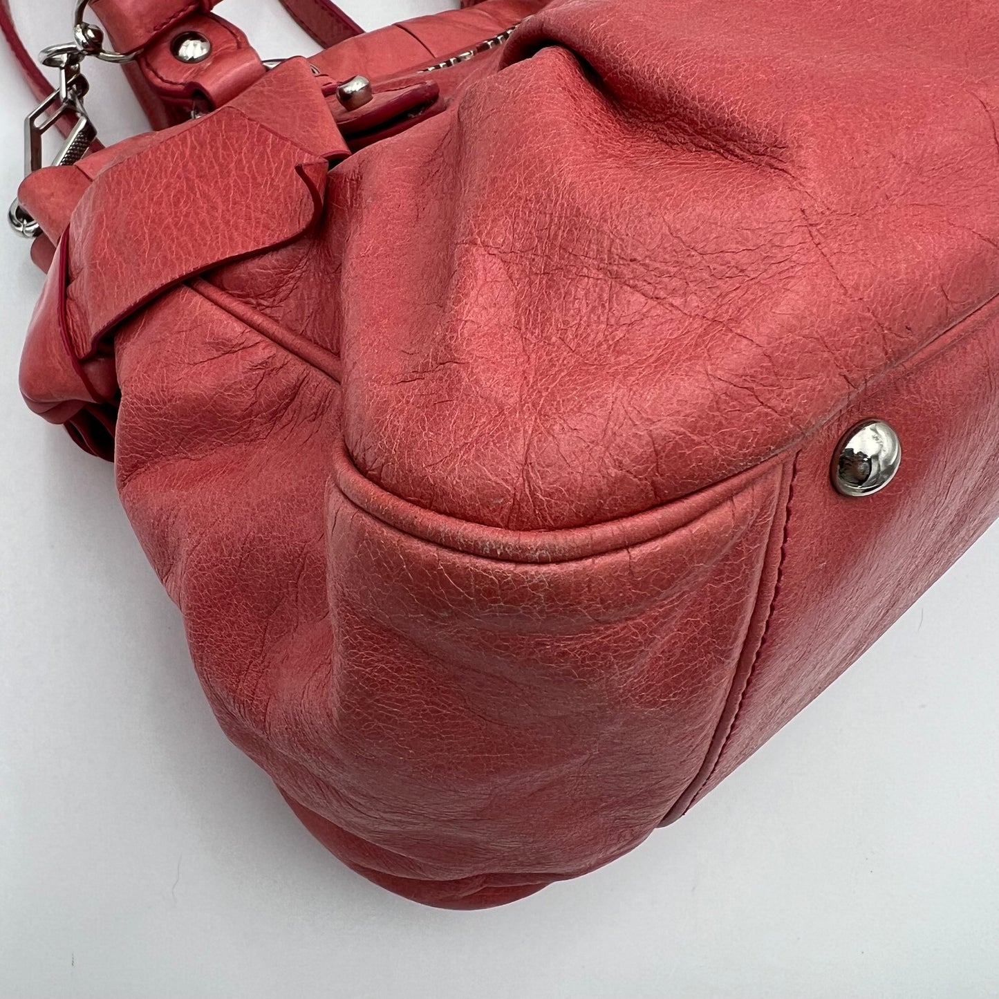 Miu Miu Pink Vitello Lux Bow Small Satchel
