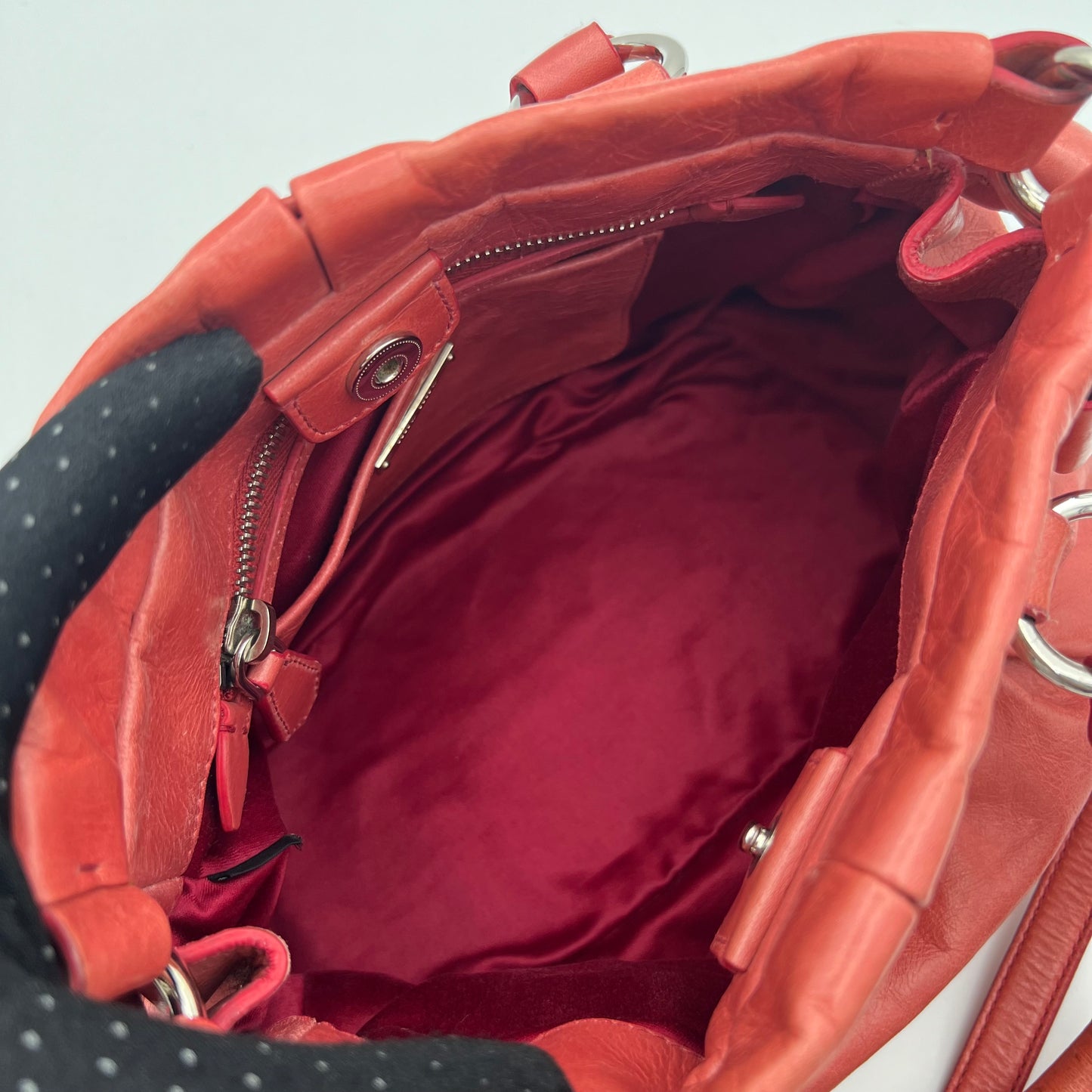 Miu Miu Pink Vitello Lux Bow Small Satchel