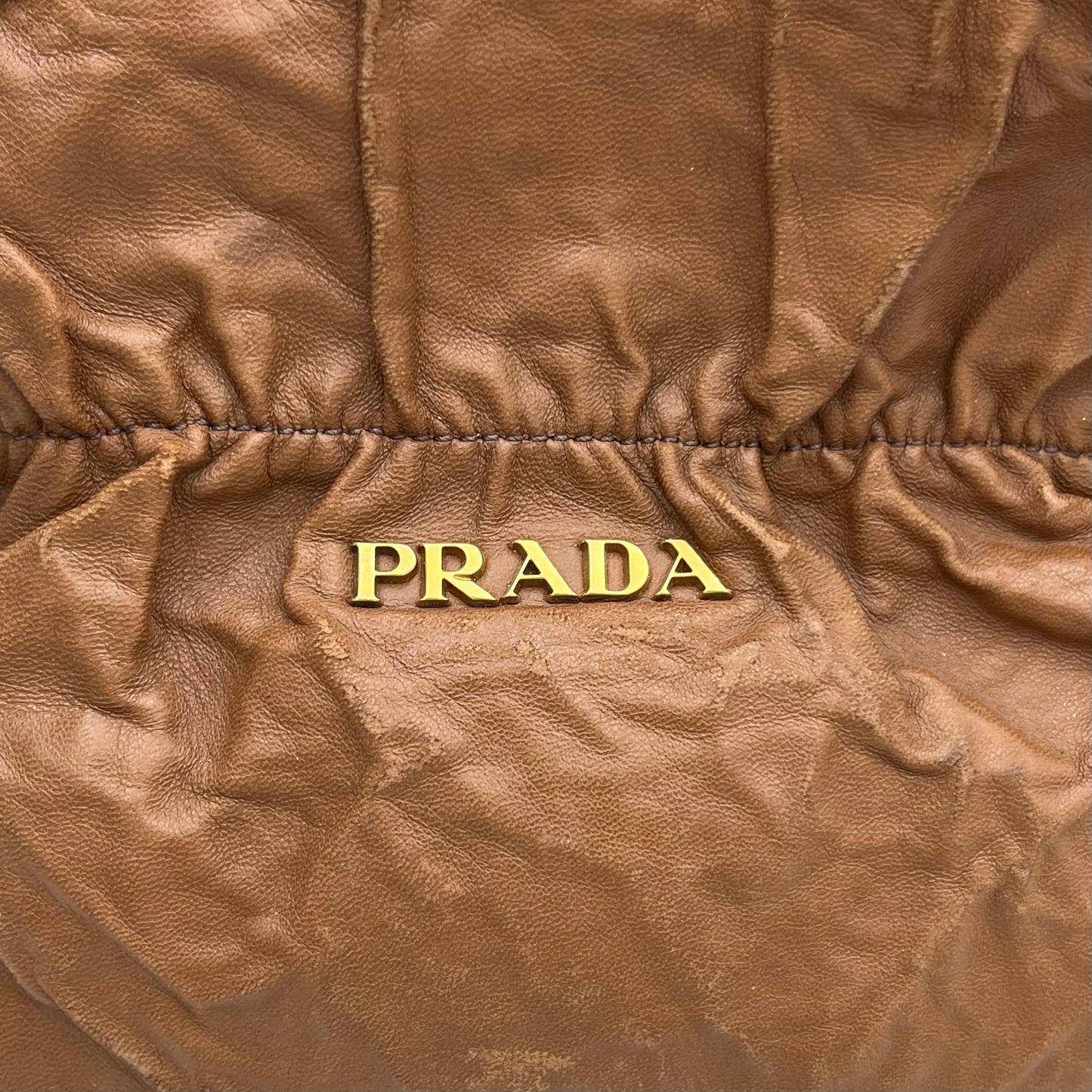 Prada Brown Nappa Leather Bow Tie Two-Way Bag