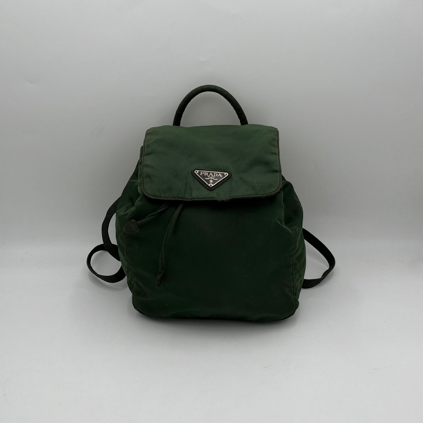 Prada Green Nylon Small Flap Backpack