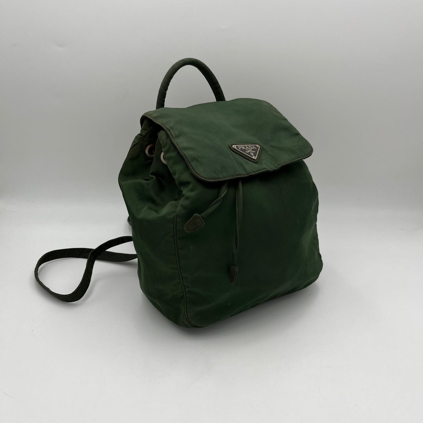 Prada Green Nylon Small Flap Backpack