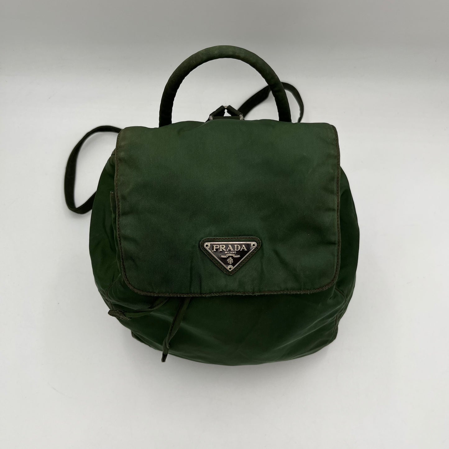 Prada Green Nylon Small Flap Backpack