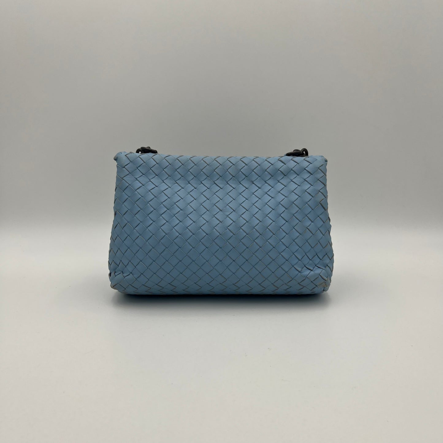 Bottega Veneta Light Blue Nappa Intrecciato Olimpia Shoulder Bag