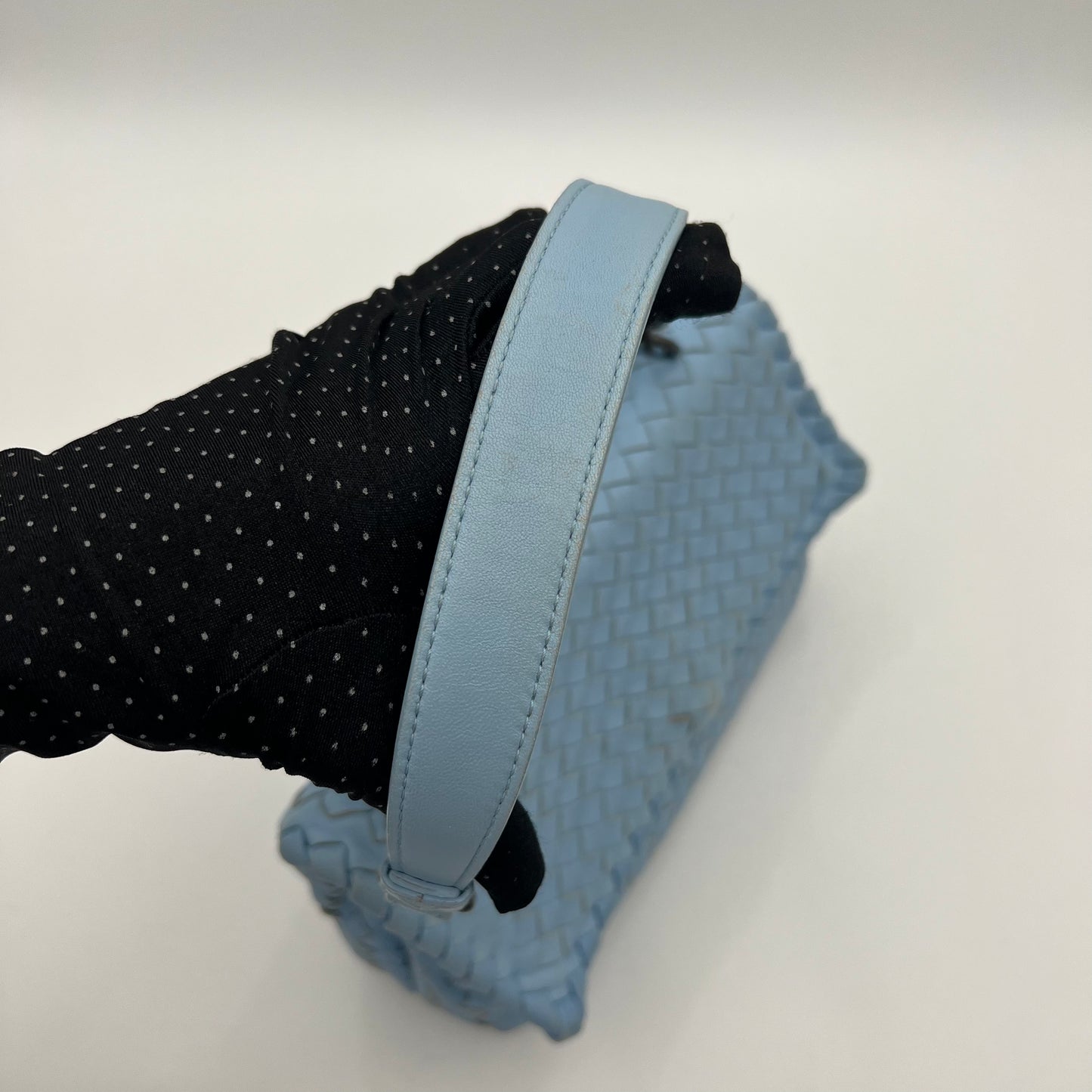 Bottega Veneta Light Blue Nappa Intrecciato Olimpia Shoulder Bag