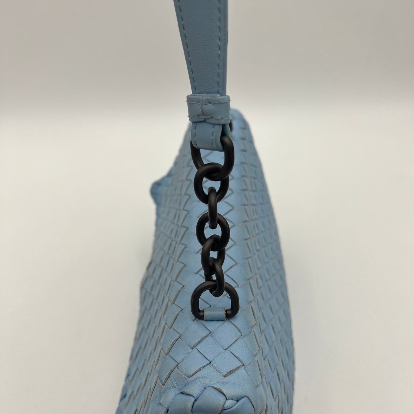 Bottega Veneta Light Blue Nappa Intrecciato Olimpia Shoulder Bag