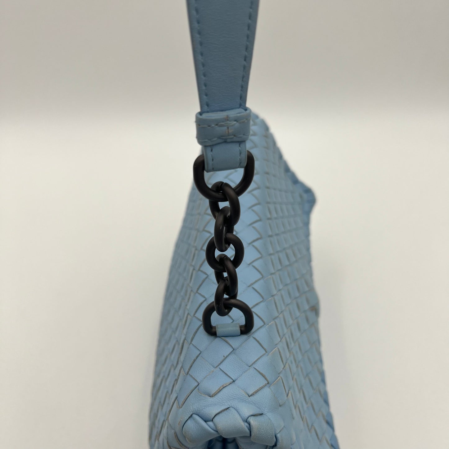 Bottega Veneta Light Blue Nappa Intrecciato Olimpia Shoulder Bag