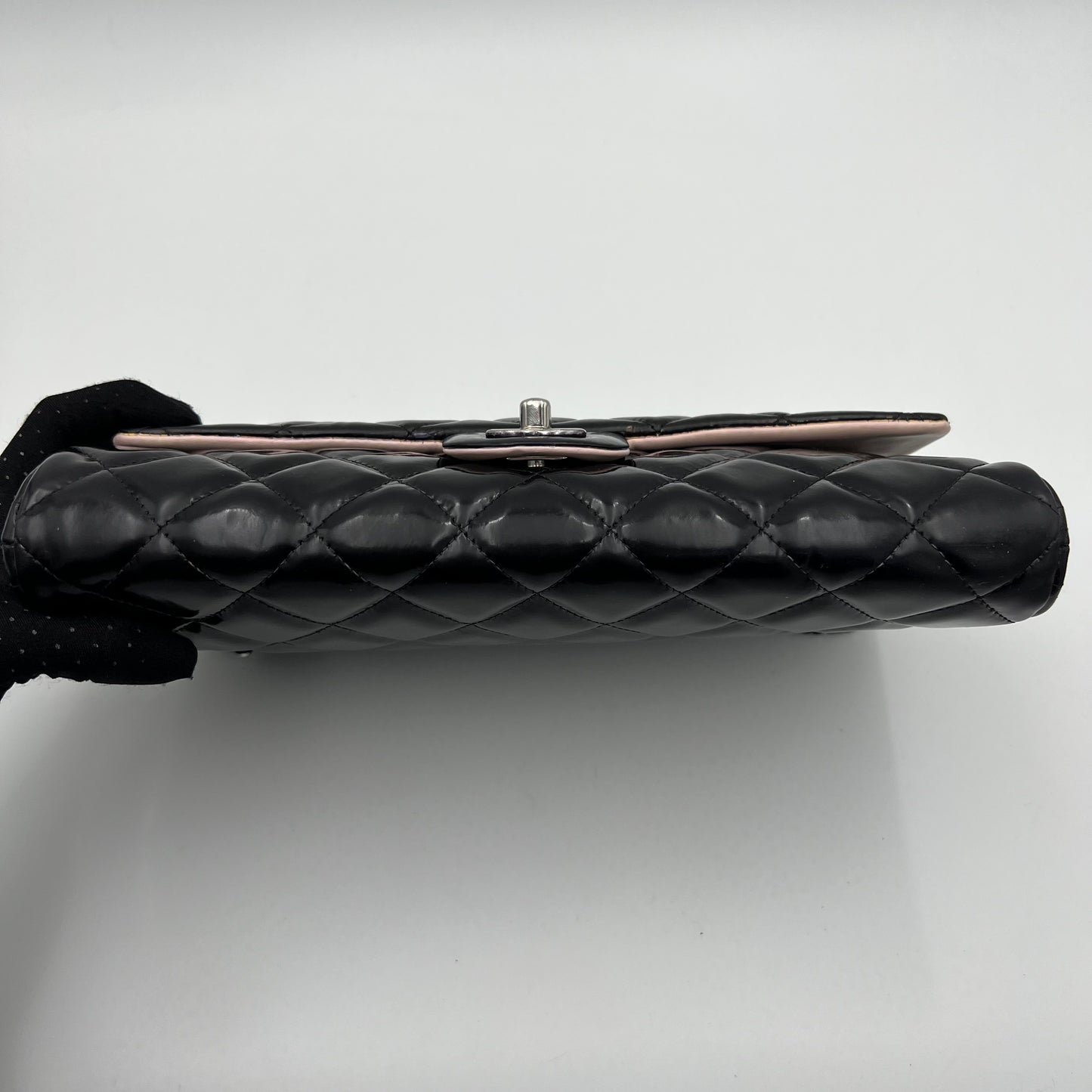 Chanel Timeless Quilted Patent Leather Chain Flap Bag