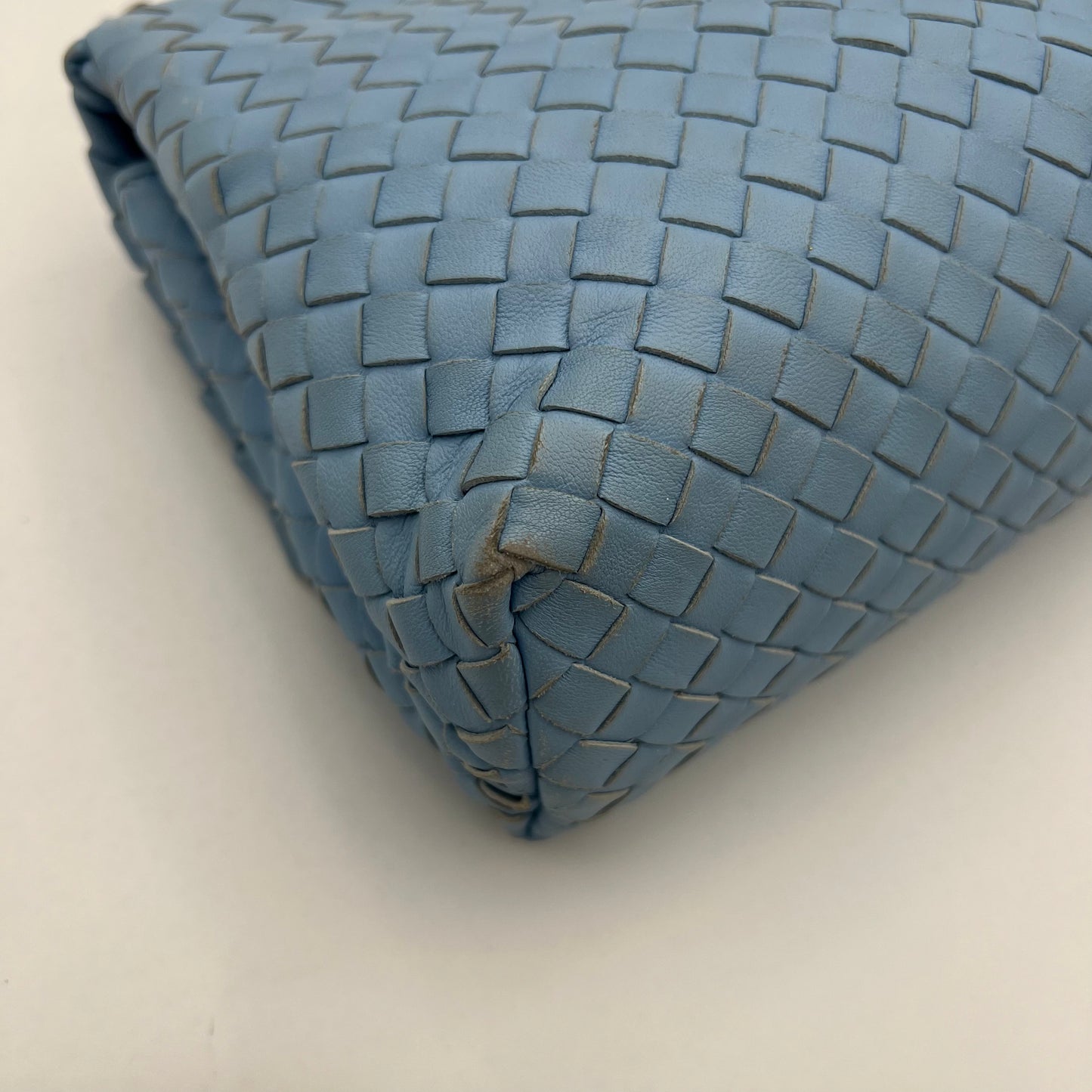 Bottega Veneta Light Blue Nappa Intrecciato Olimpia Shoulder Bag