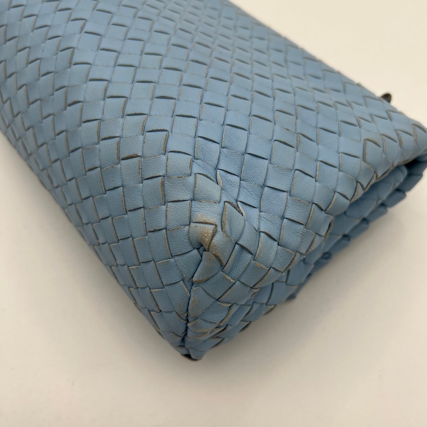 Bottega Veneta Light Blue Nappa Intrecciato Olimpia Shoulder Bag
