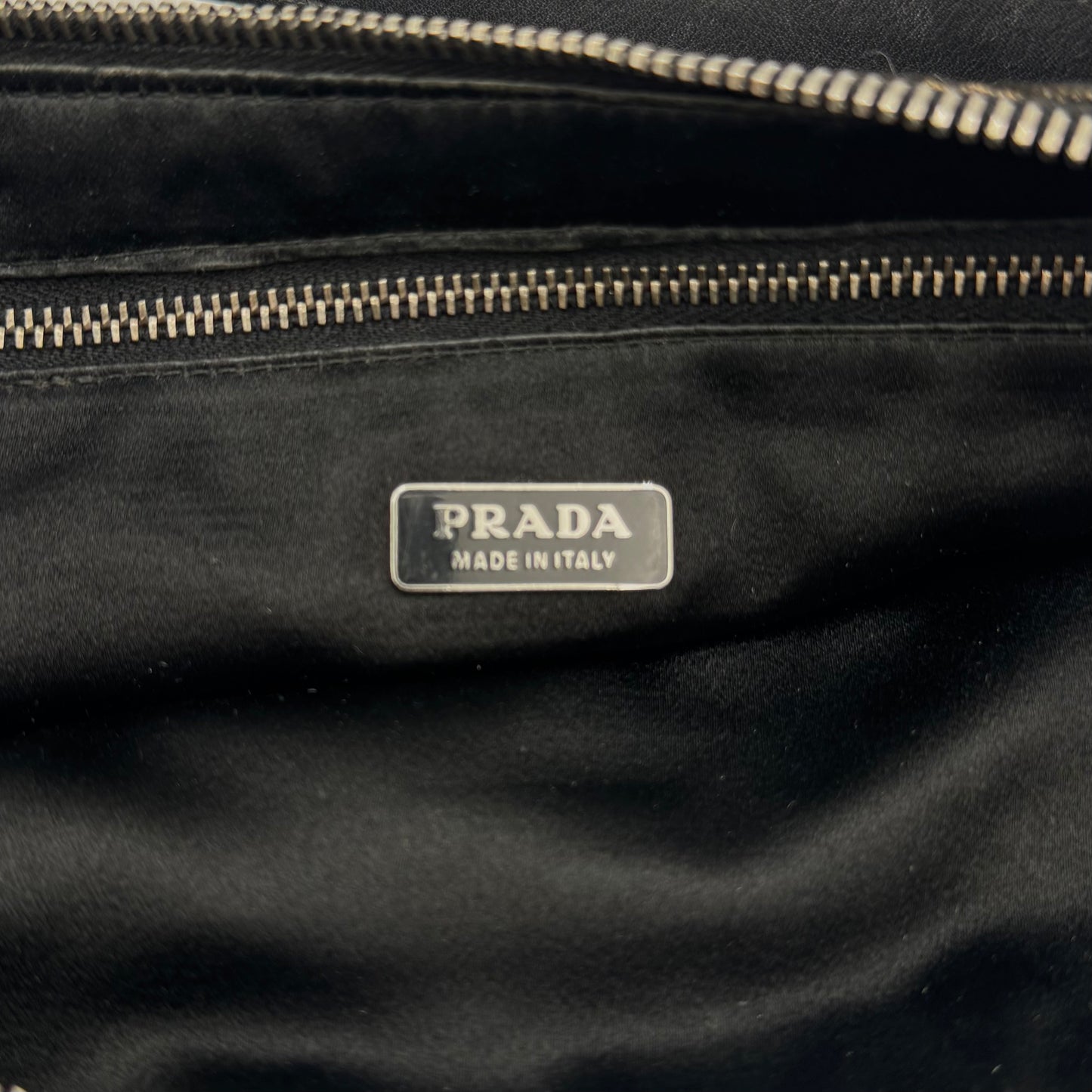 Prada Black and Champagne Gold Polka Dot Brocade Hobo Shoulder Bag