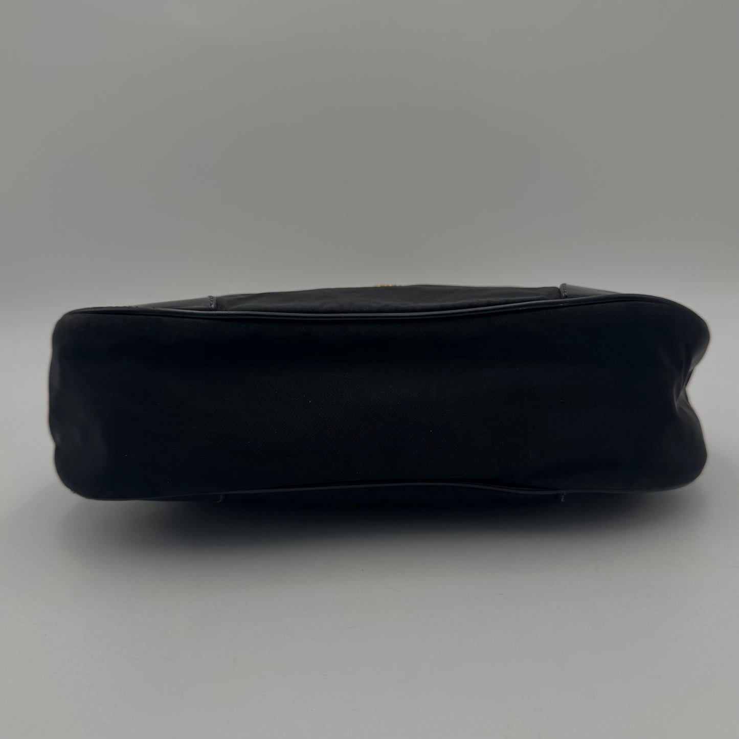 Prada Black Nylon Grommet Cleo Shoulder Bag GHW