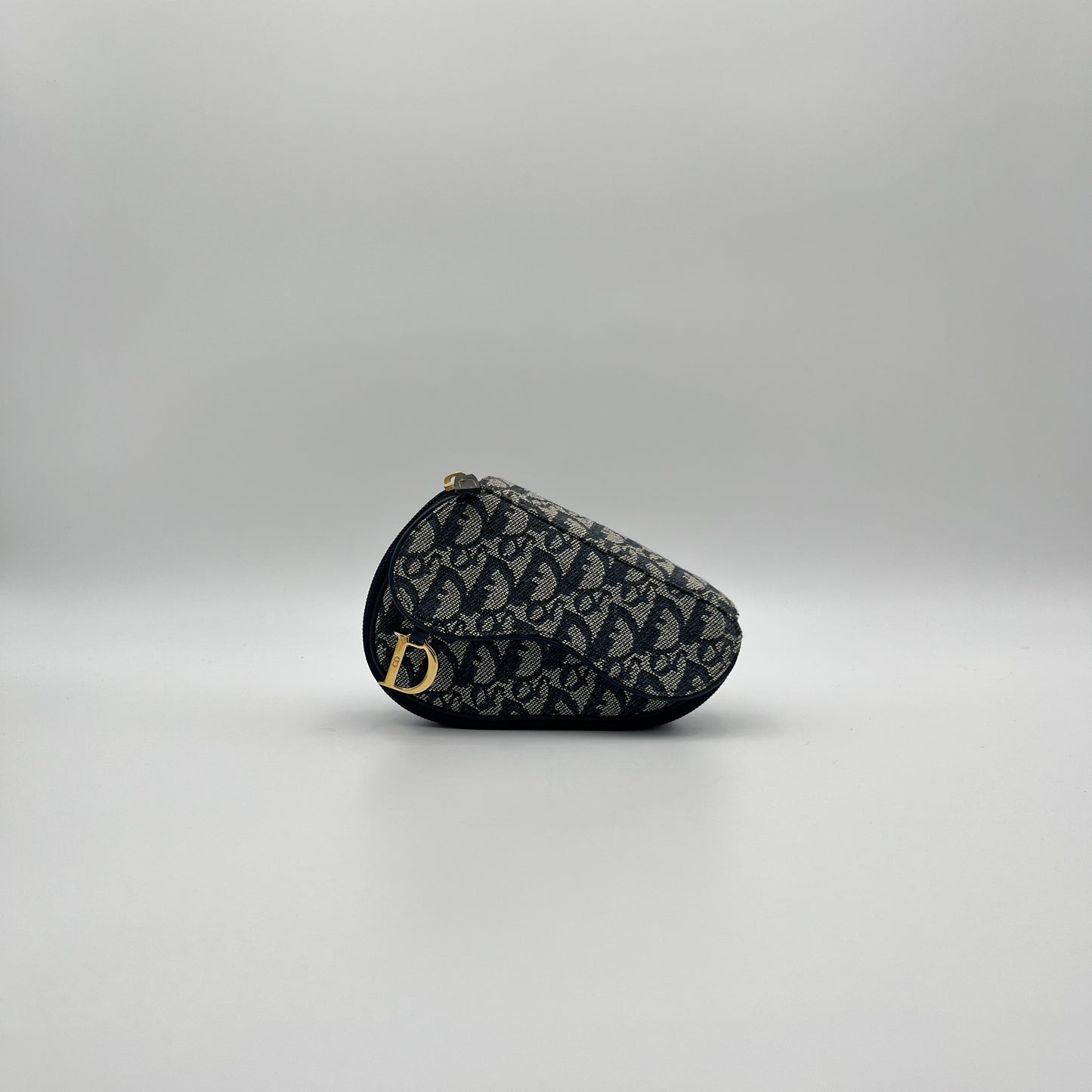 Christian Dior Blue Oblique Canvas Saddle Pouch