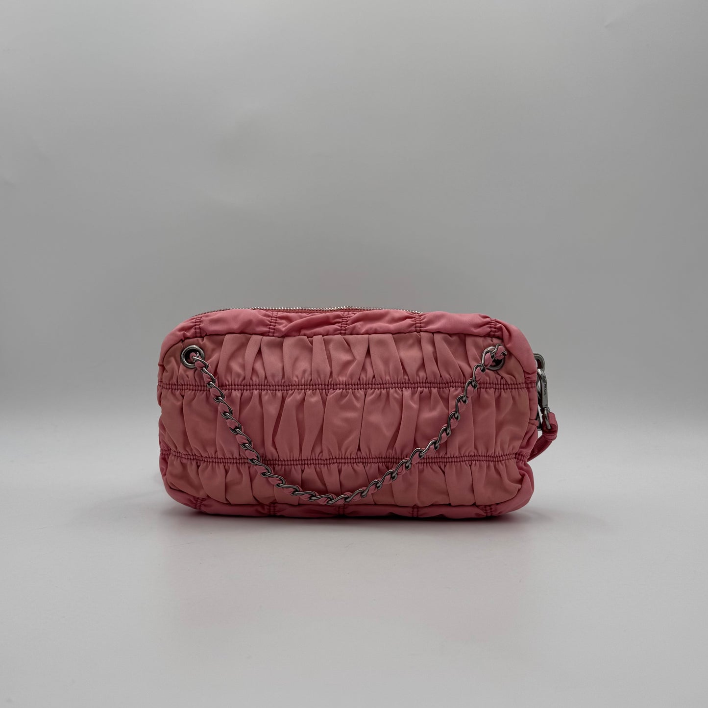 Prada Pink Tessuto Gaufre Chain Satchel