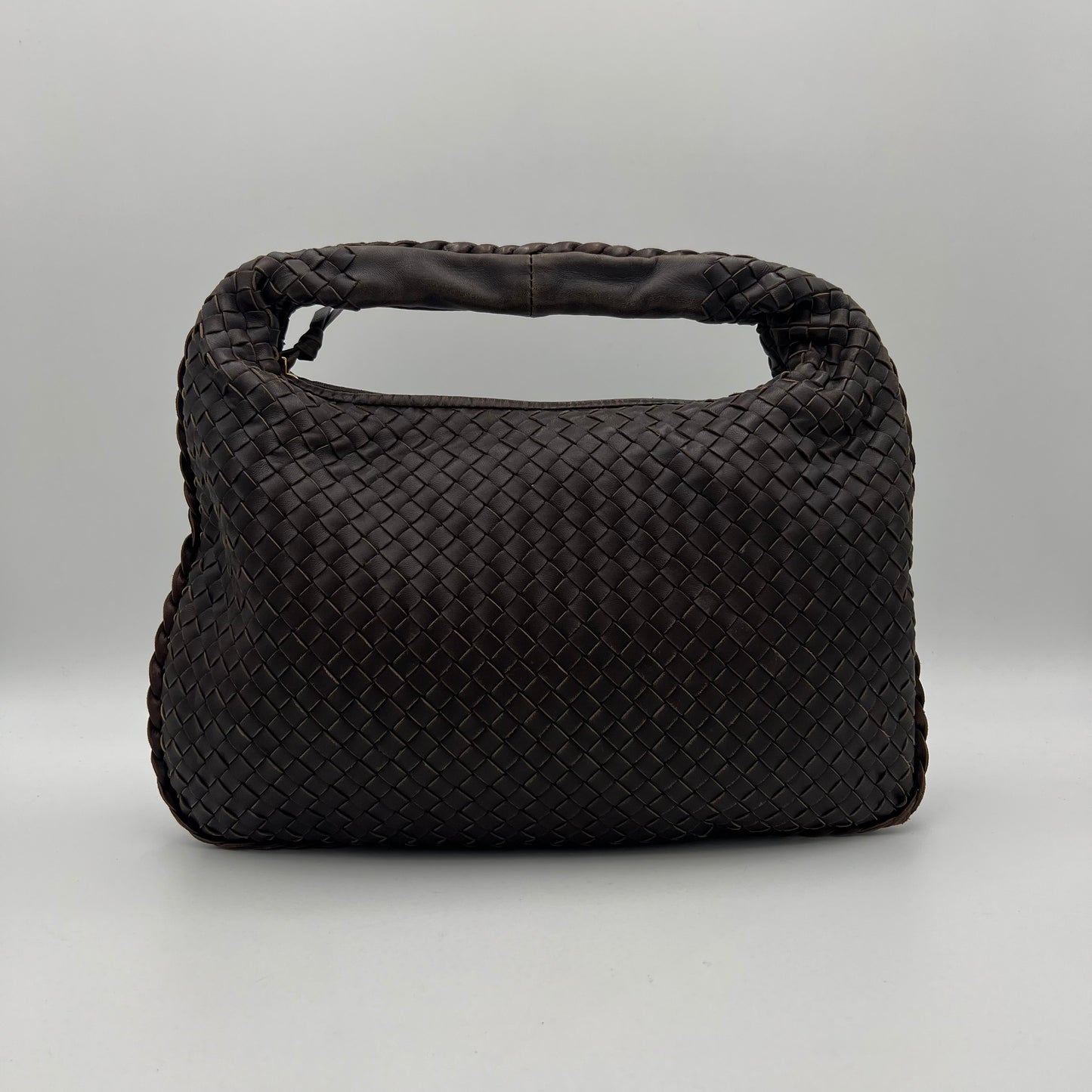 Bottega Veneta Brown Intrecciato Leather Medium Hobo Bag