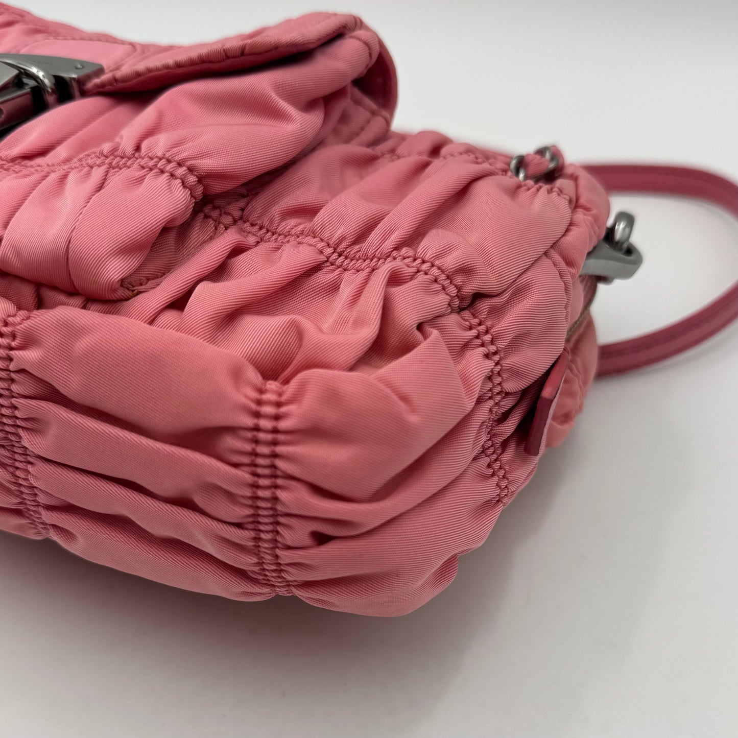 Prada Pink Tessuto Gaufre Chain Satchel