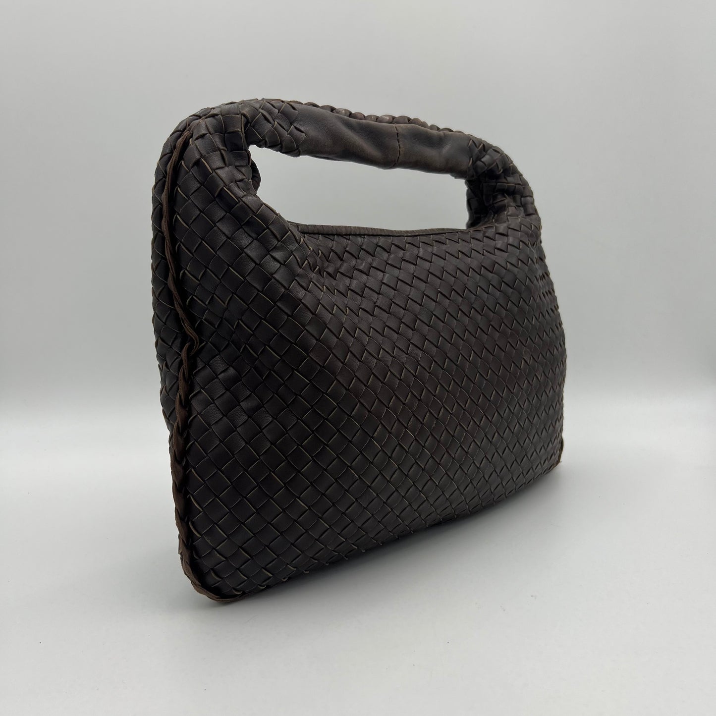 Bottega Veneta Brown Intrecciato Leather Medium Hobo Bag