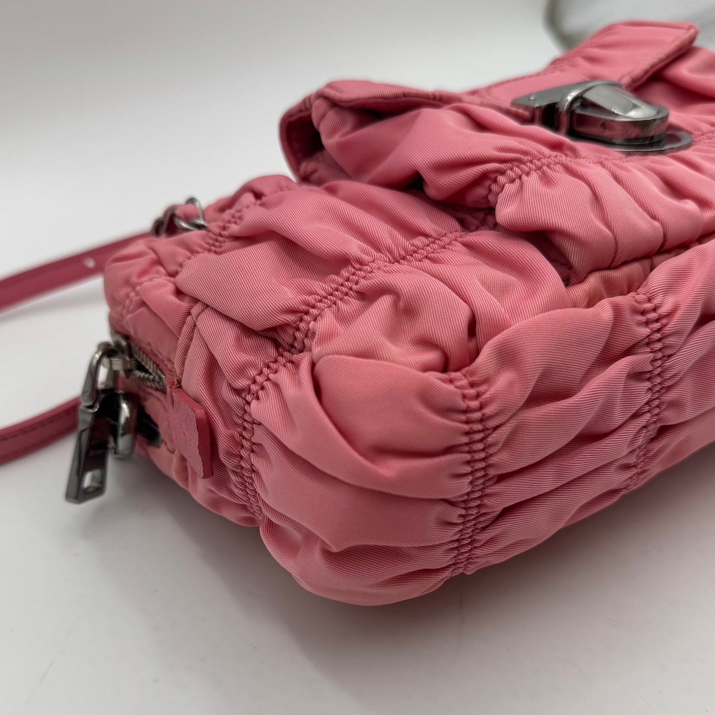 Prada Pink Tessuto Gaufre Chain Satchel