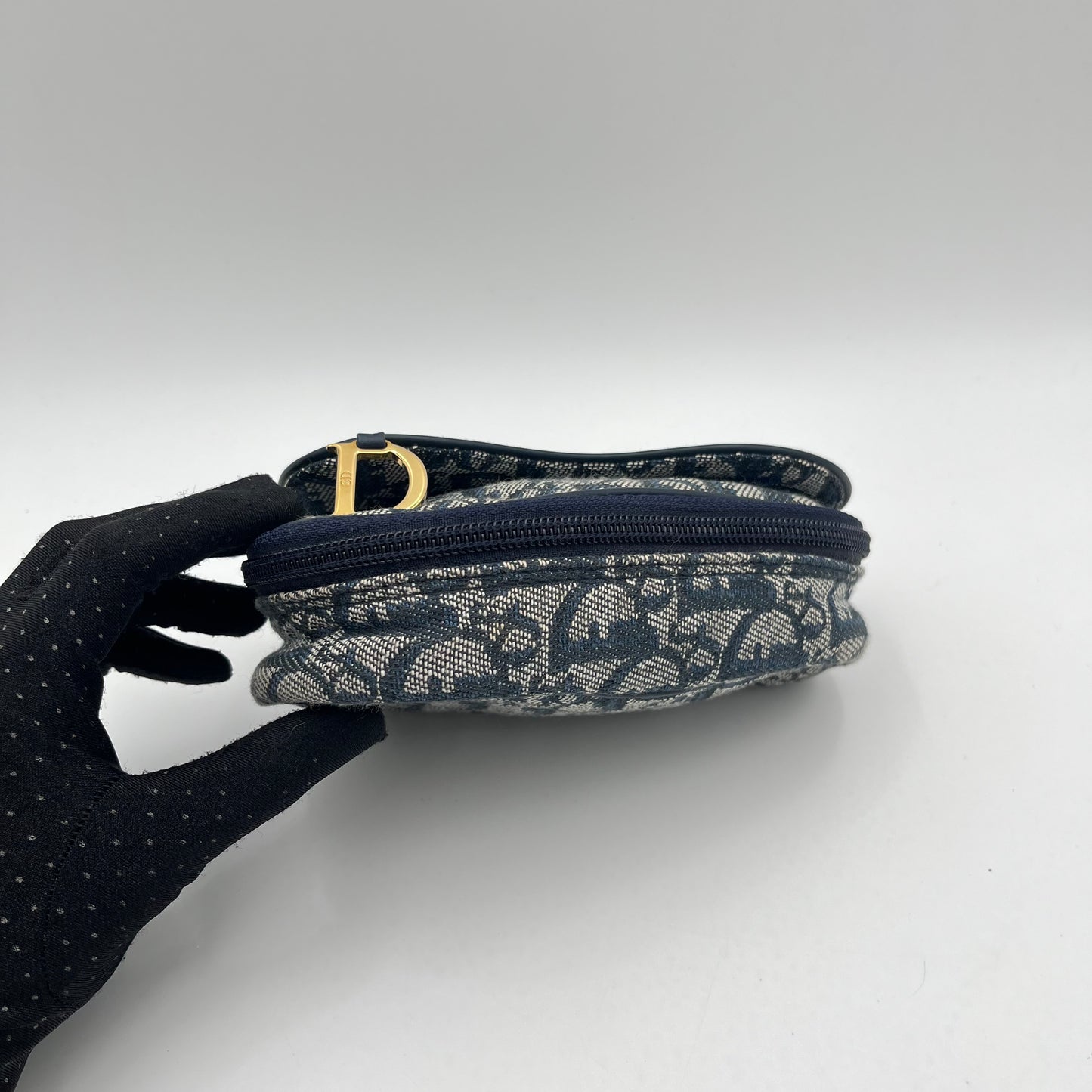 Christian Dior Blue Oblique Canvas Saddle Pouch