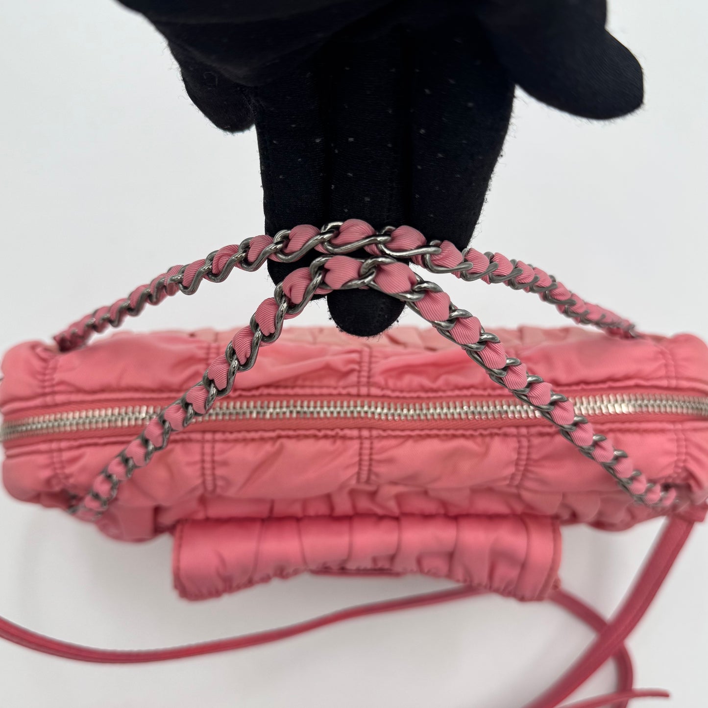 Prada Pink Tessuto Gaufre Chain Satchel