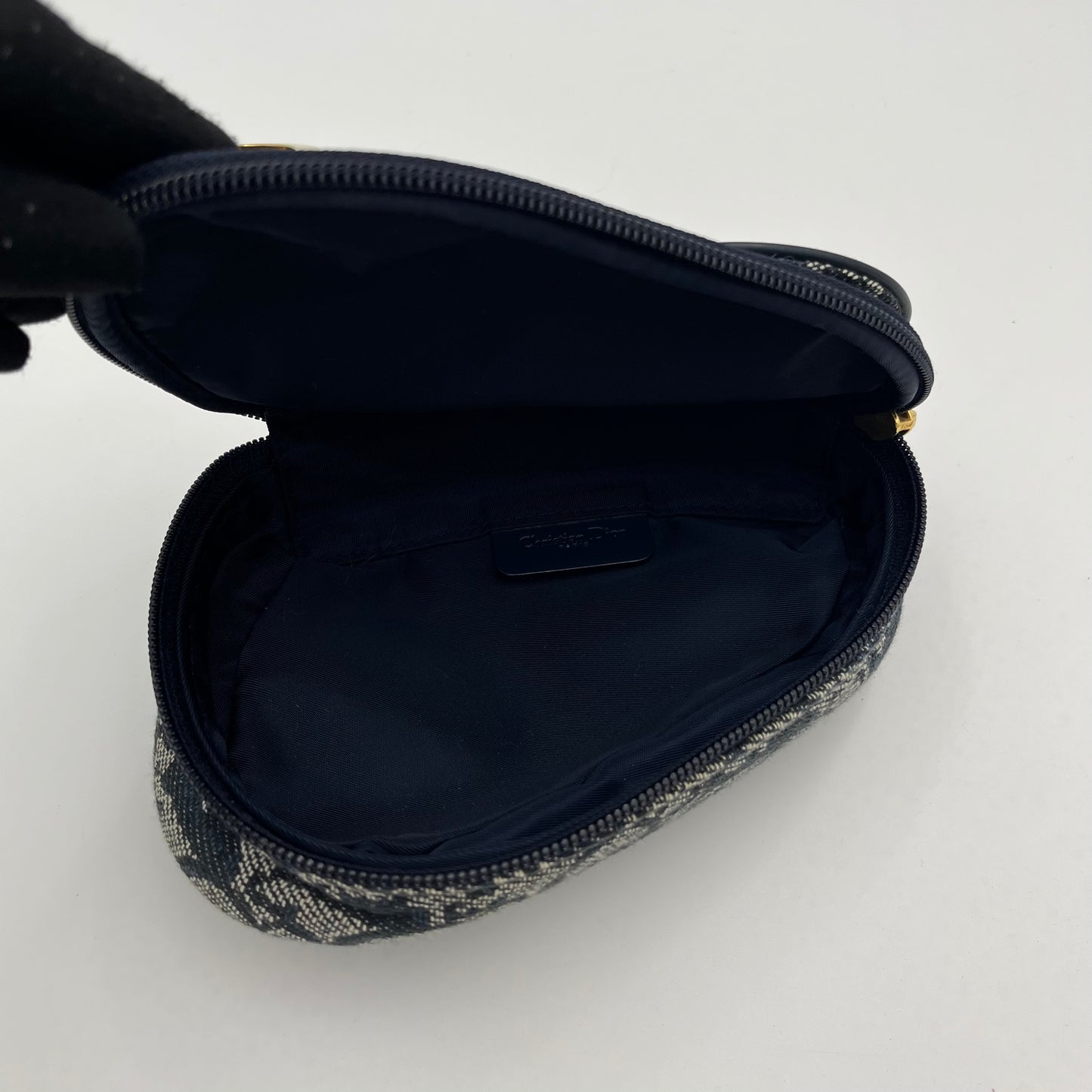 Christian Dior Blue Oblique Canvas Saddle Pouch