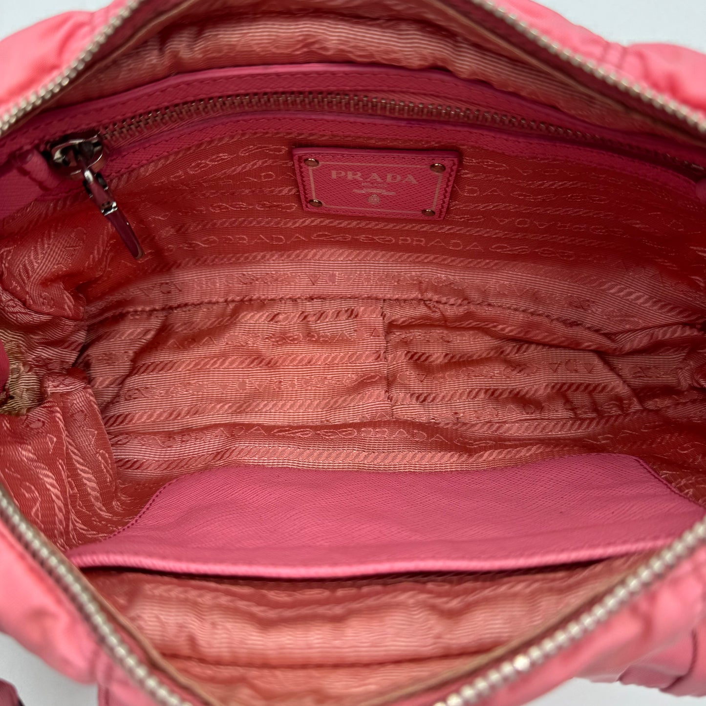 Prada Pink Tessuto Gaufre Chain Satchel
