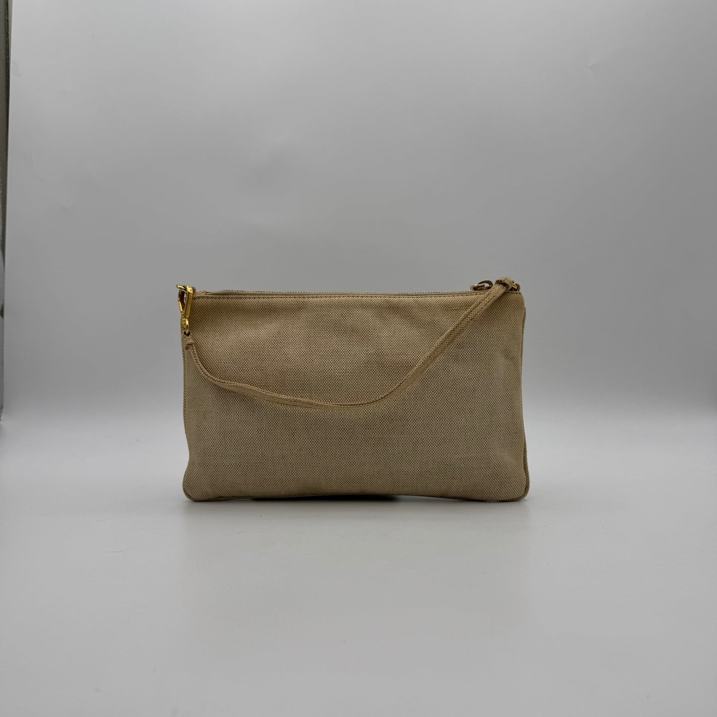 Prada Beige Canvas Pochette