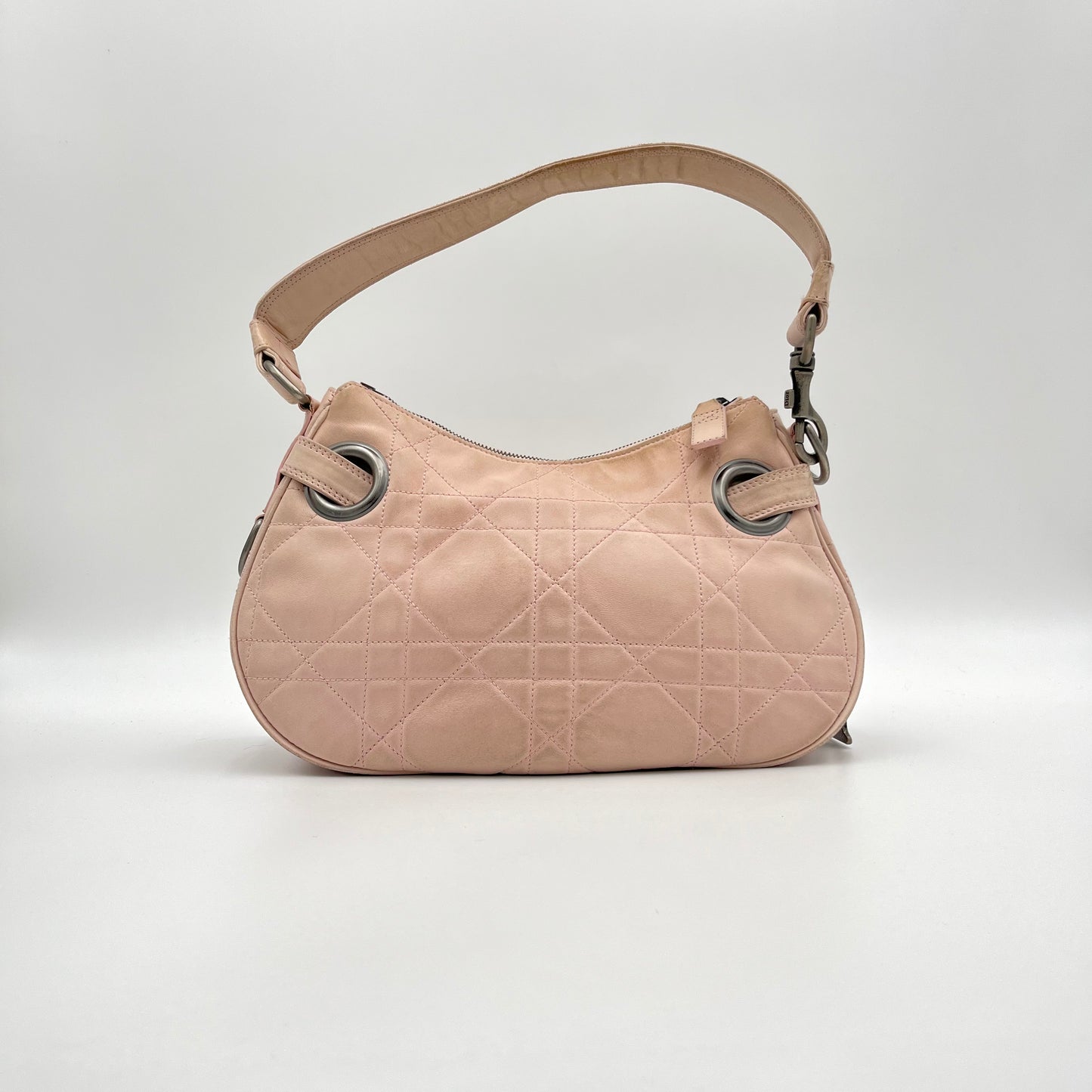 Christian Dior Pink Cannage Lambskin Leather Shoulder Bag