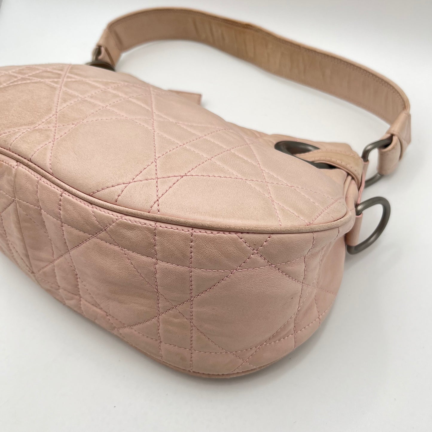 Christian Dior Pink Cannage Lambskin Leather Shoulder Bag