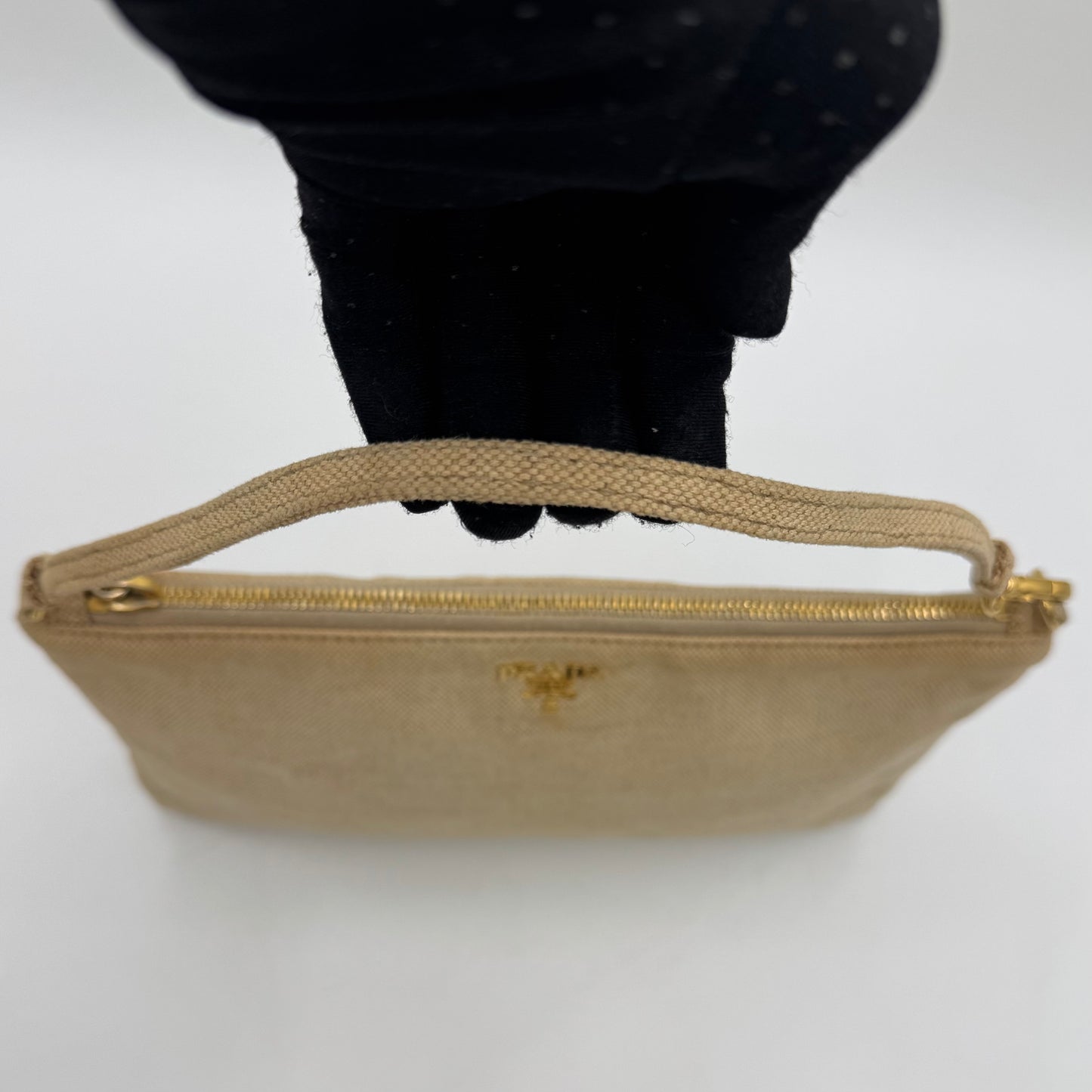 Prada Beige Canvas Pochette
