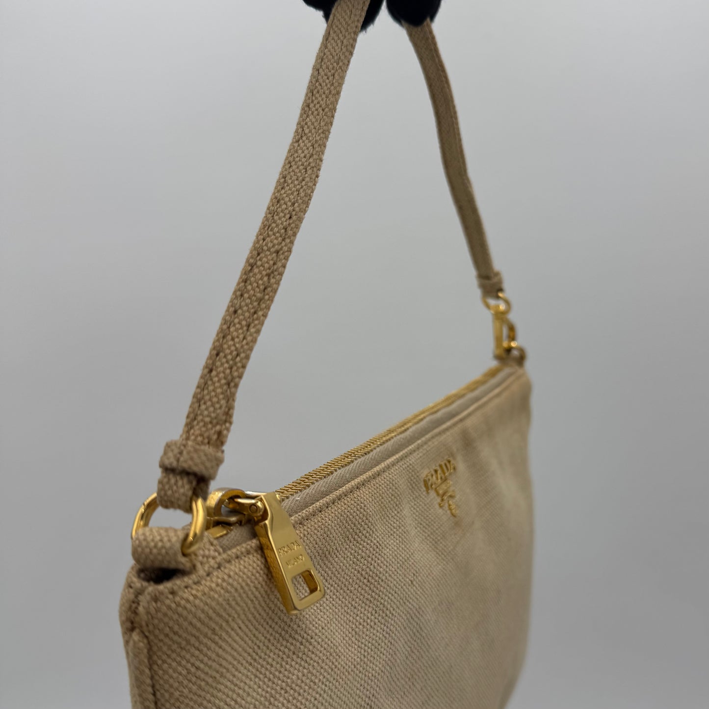 Prada Beige Canvas Pochette