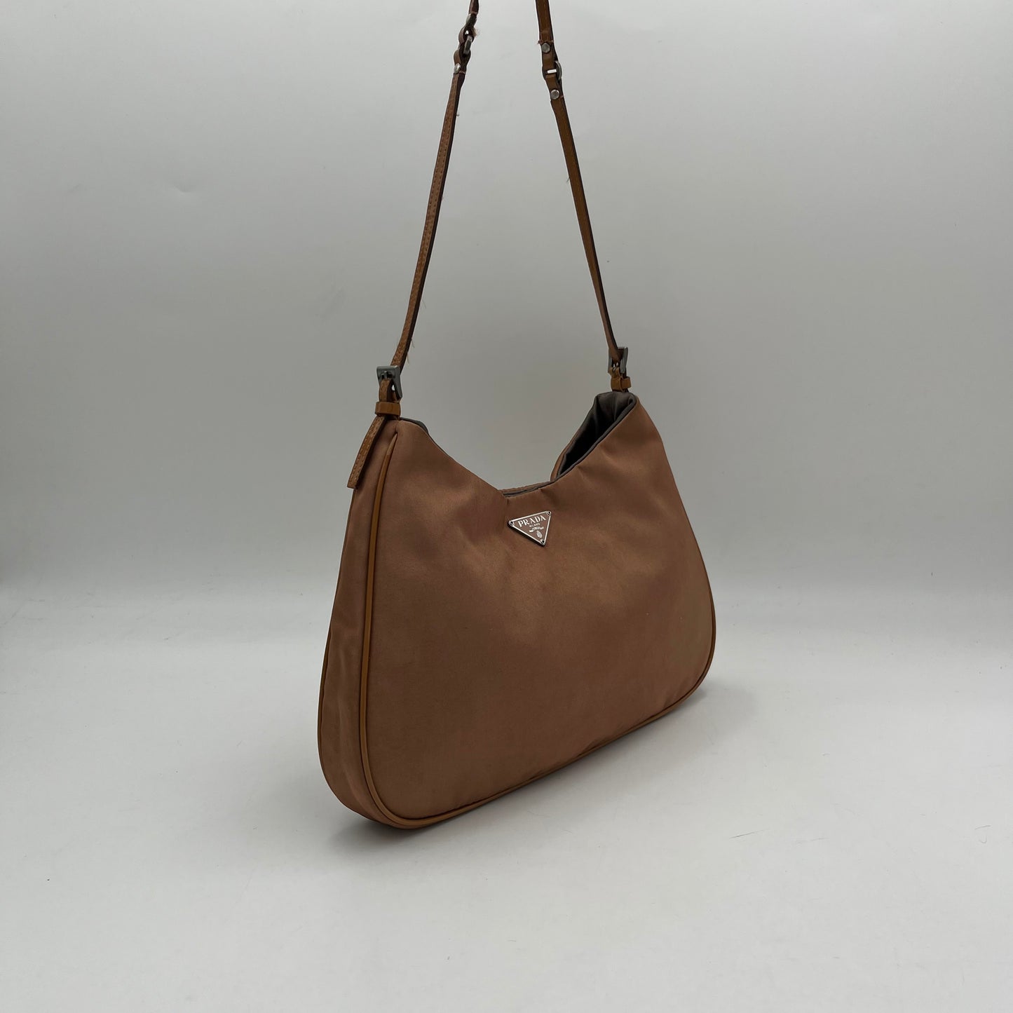 Prada Copper Nylon Cleo Hobo Bag