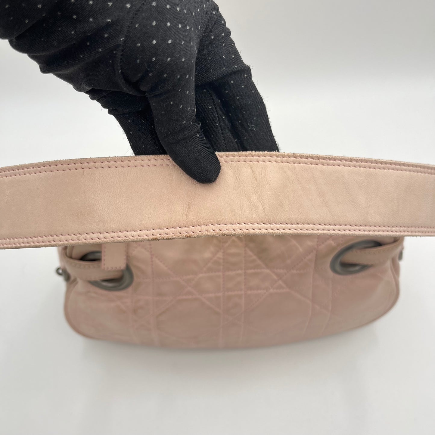Christian Dior Pink Cannage Lambskin Leather Shoulder Bag