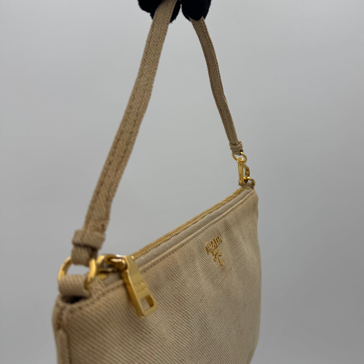 Prada Beige Canvas Pochette