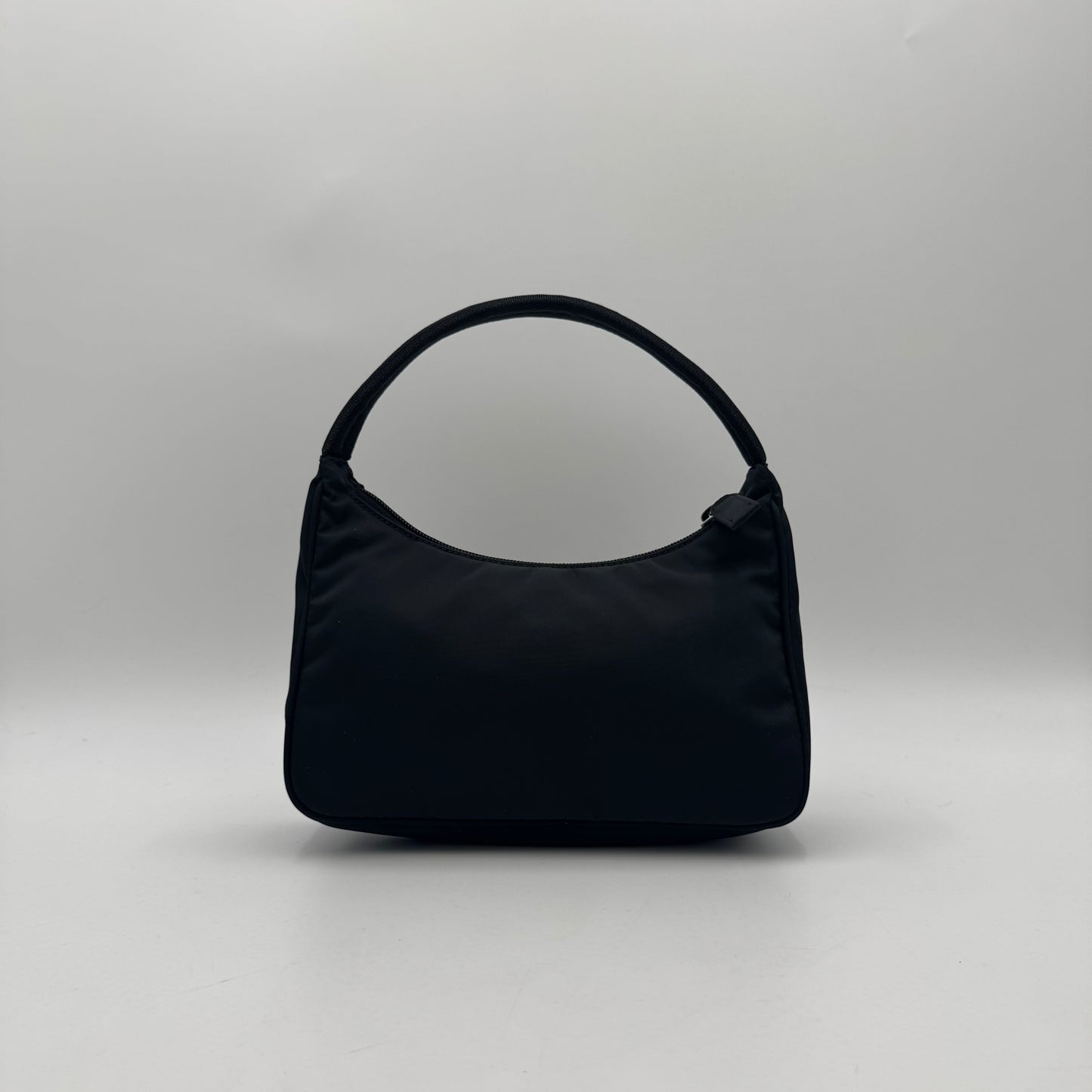 Prada Black Nylon Mini Hobo Baguette