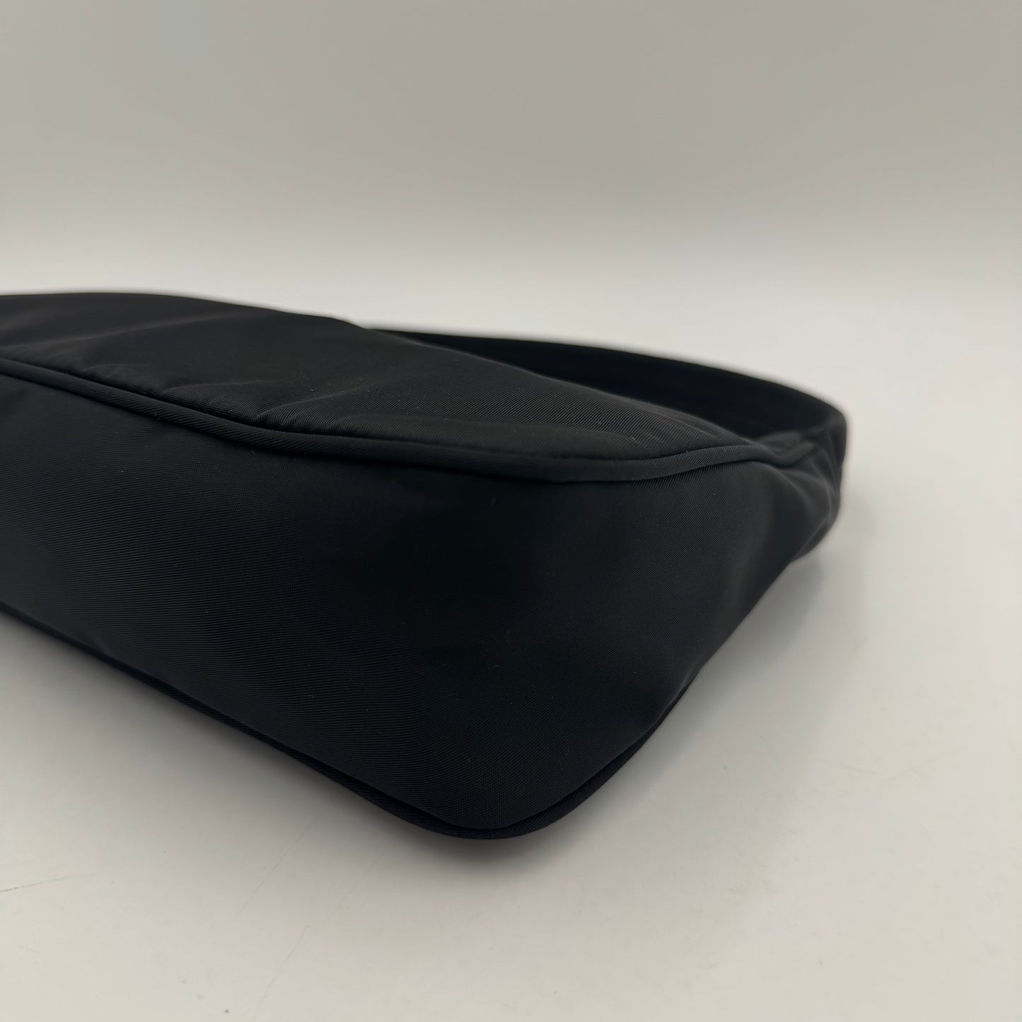 Prada Black Nylon Mini Hobo Baguette