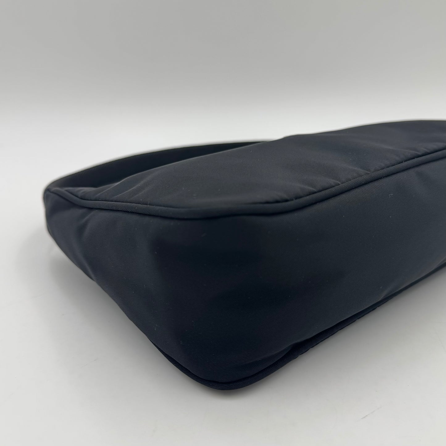 Prada Black Nylon Mini Hobo Baguette