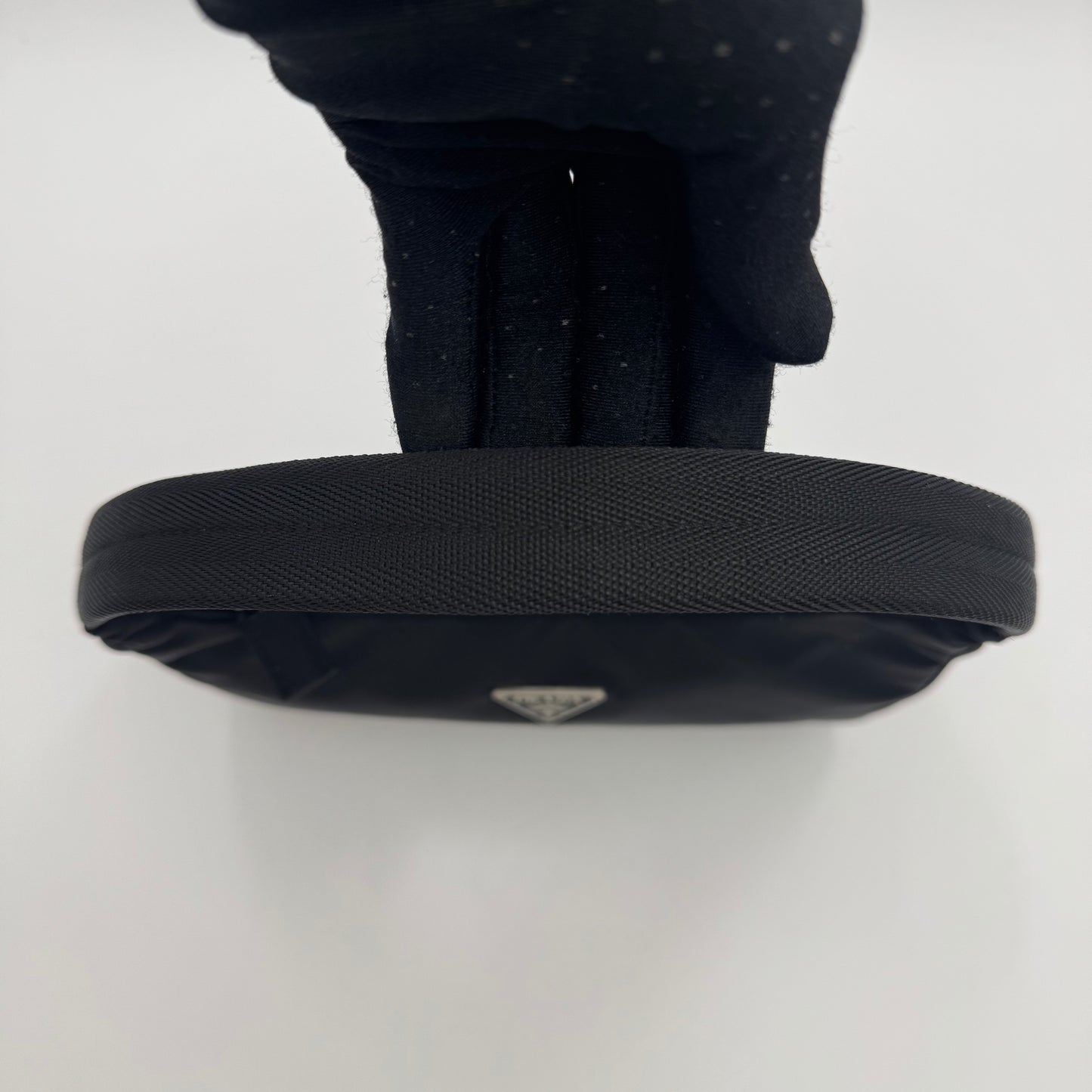 Prada Black Nylon Mini Hobo Baguette