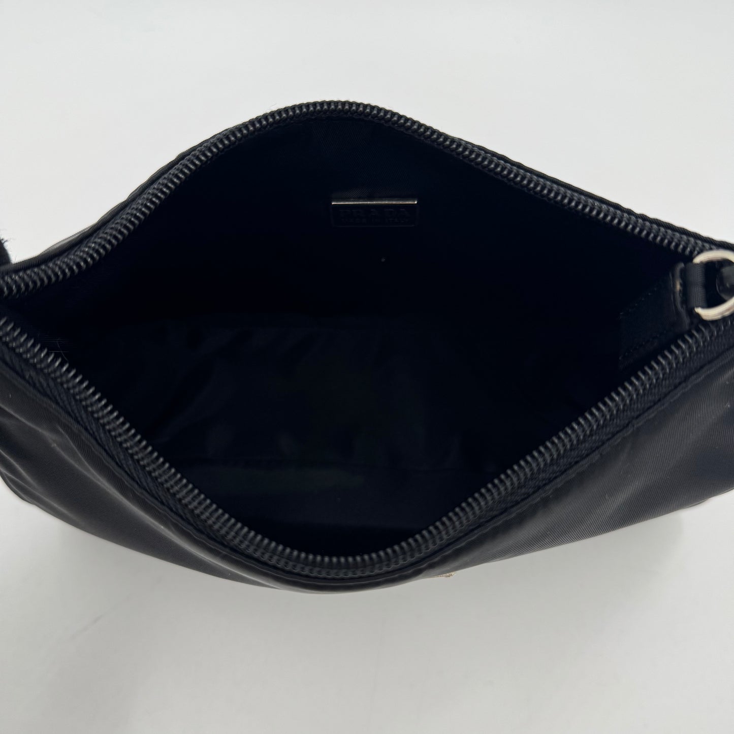 Prada Black Nylon Mini Hobo Baguette