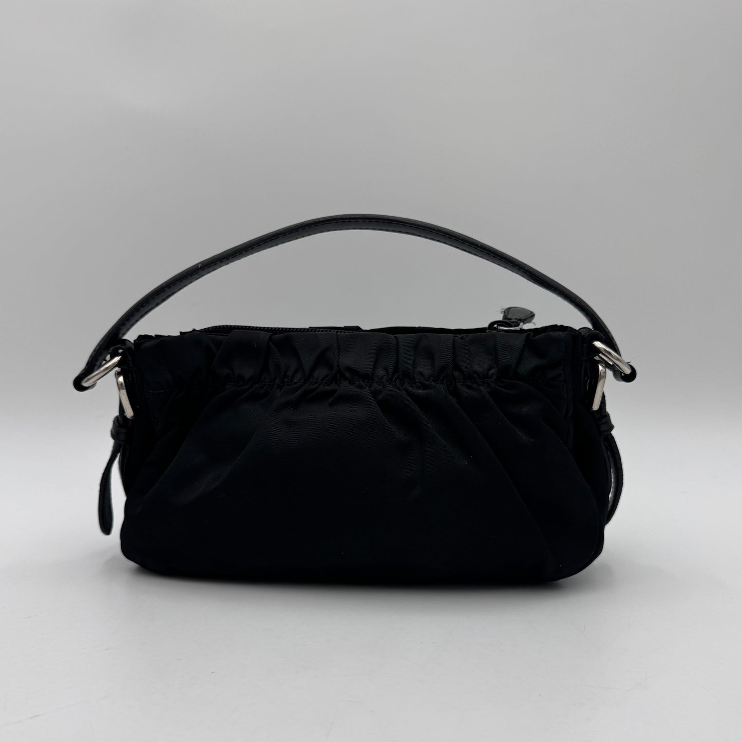 Prada Black Nylon Bow Pochette