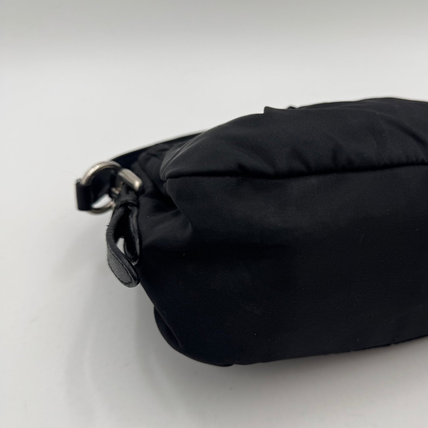 Prada Black Nylon Bow Pochette