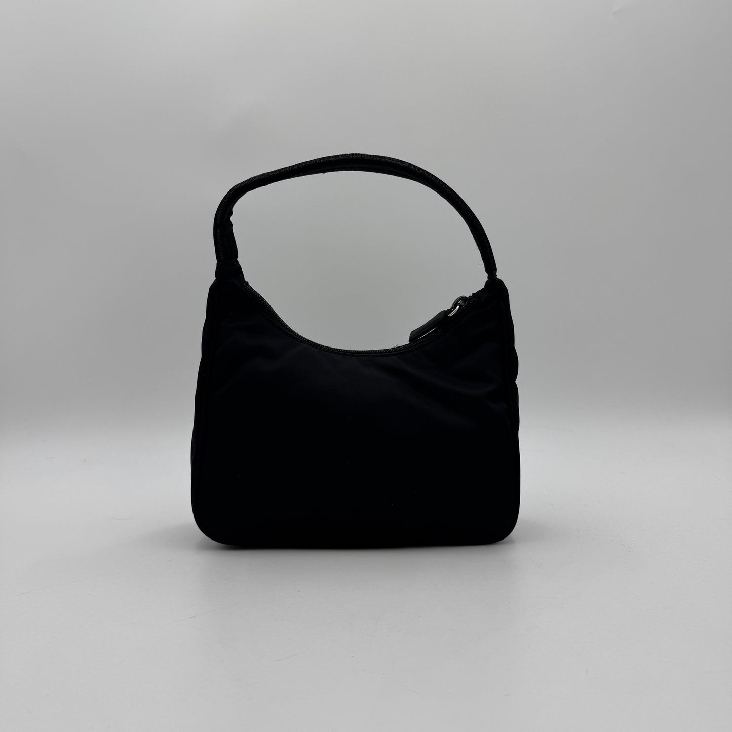 Prada Black Nylon Mini Hobo Baguette